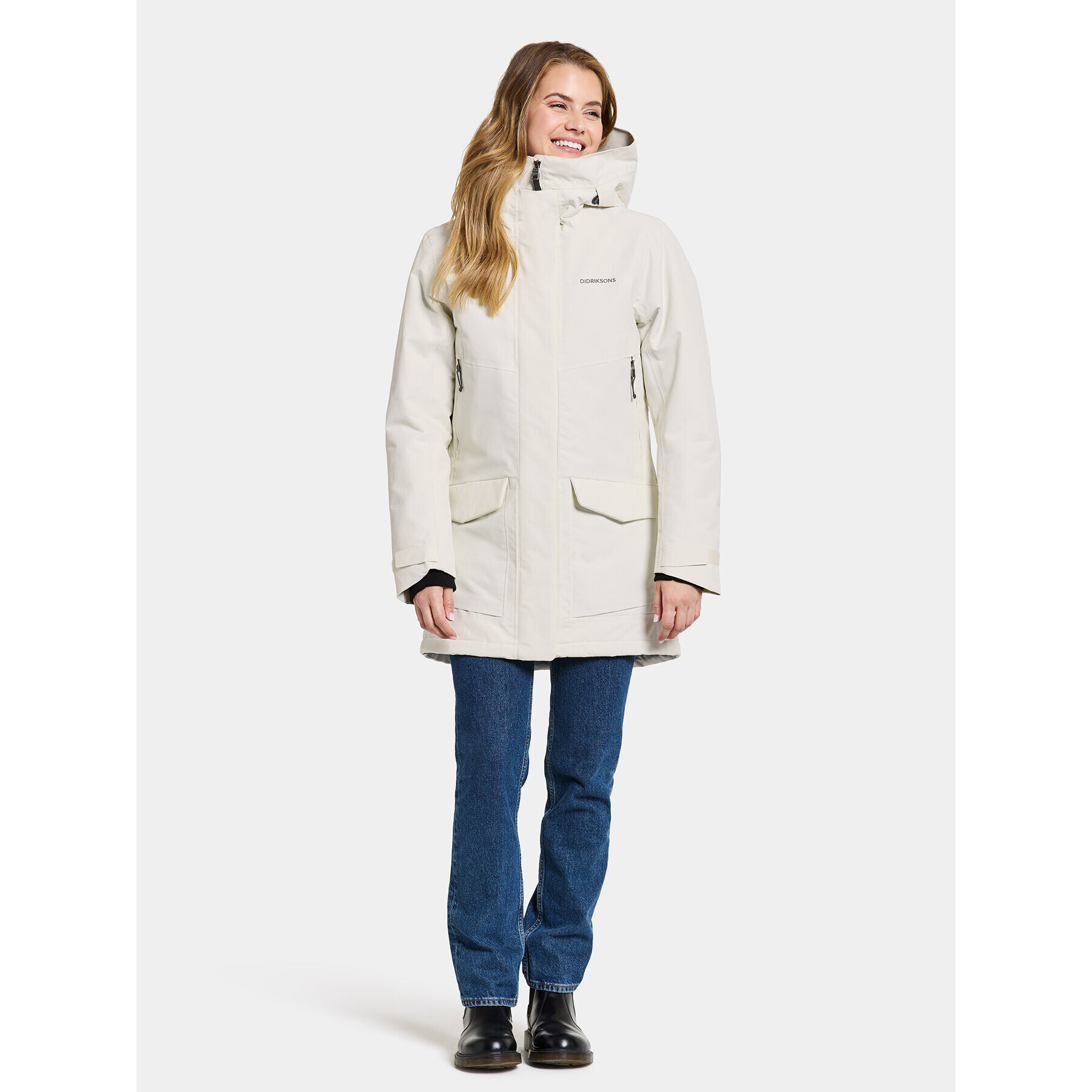 Didriksons Hanorac Frida Wns Parka 7 504815 Alb Regular Fit - Pled.ro