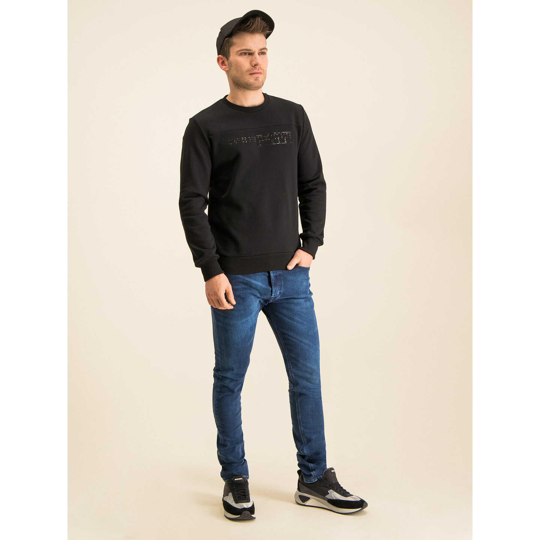 Diesel Bluză S-Cory 00S4EZ 0IAEG Negru Regular Fit - Pled.ro