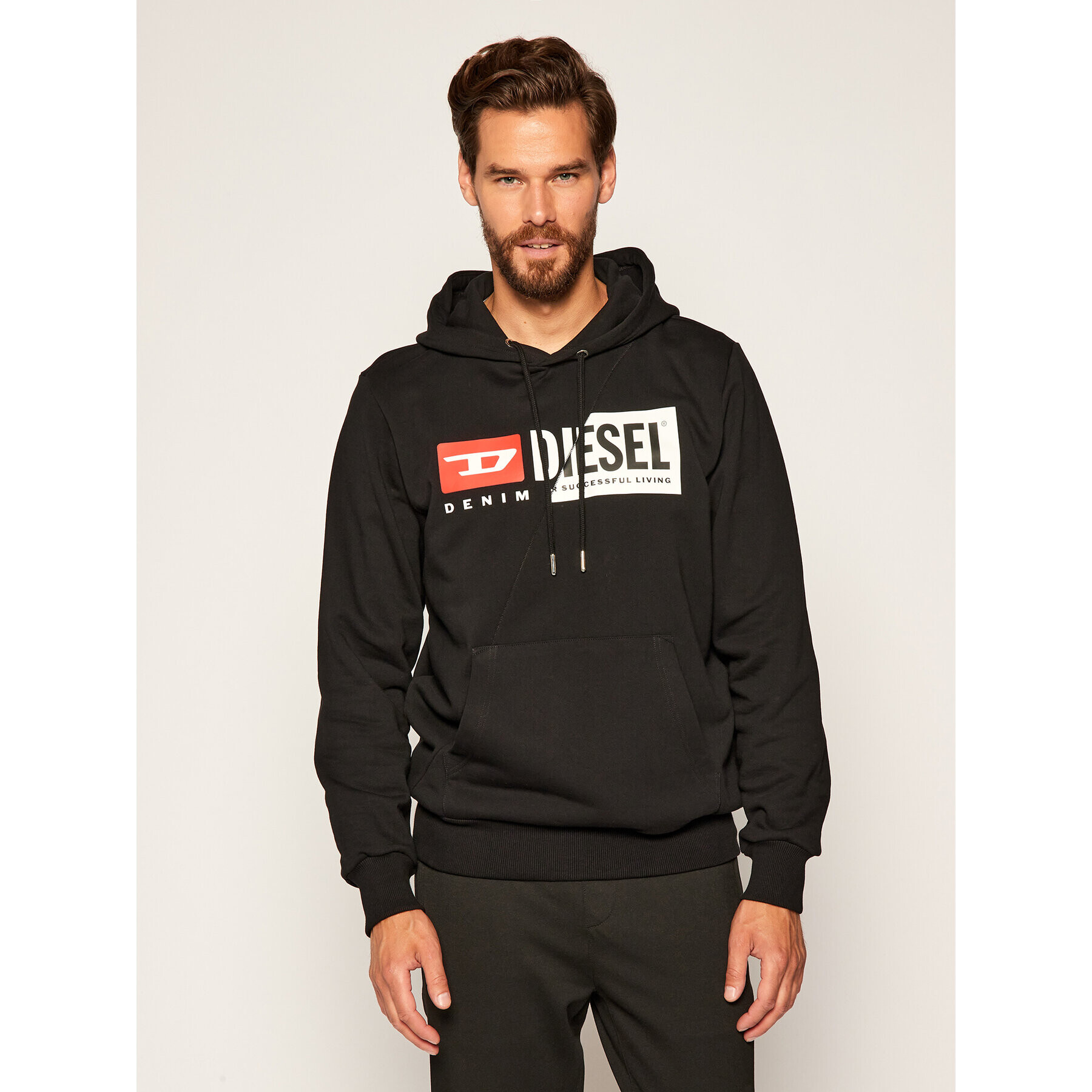 Diesel Bluză S-Girk-Hood-Cuty A00339 0IAJH Negru Regular Fit - Pled.ro