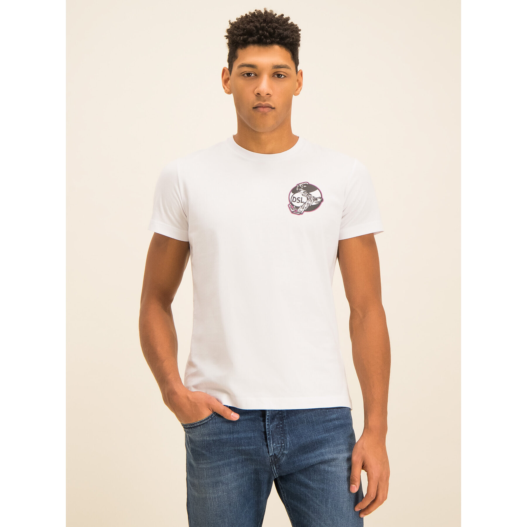 Diesel Tricou T-Diego-J10 00SASM 0091A Alb Regular Fit - Pled.ro