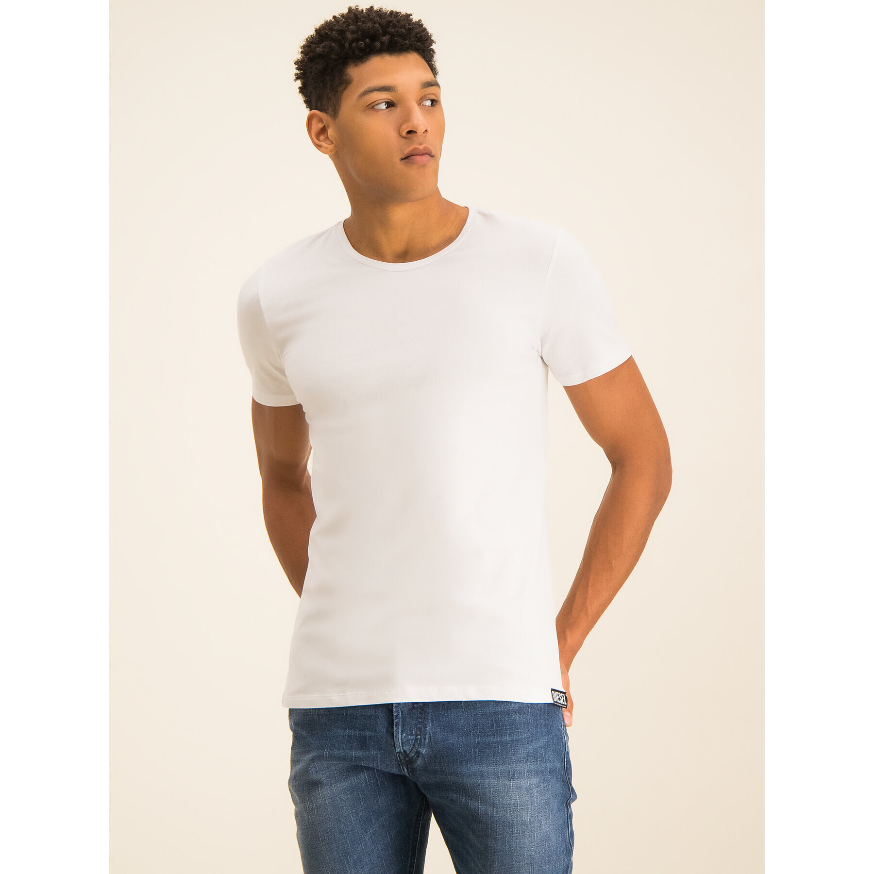 Diesel Tricou Umtee 00CG24 0QAZY Alb Regular Fit - Pled.ro