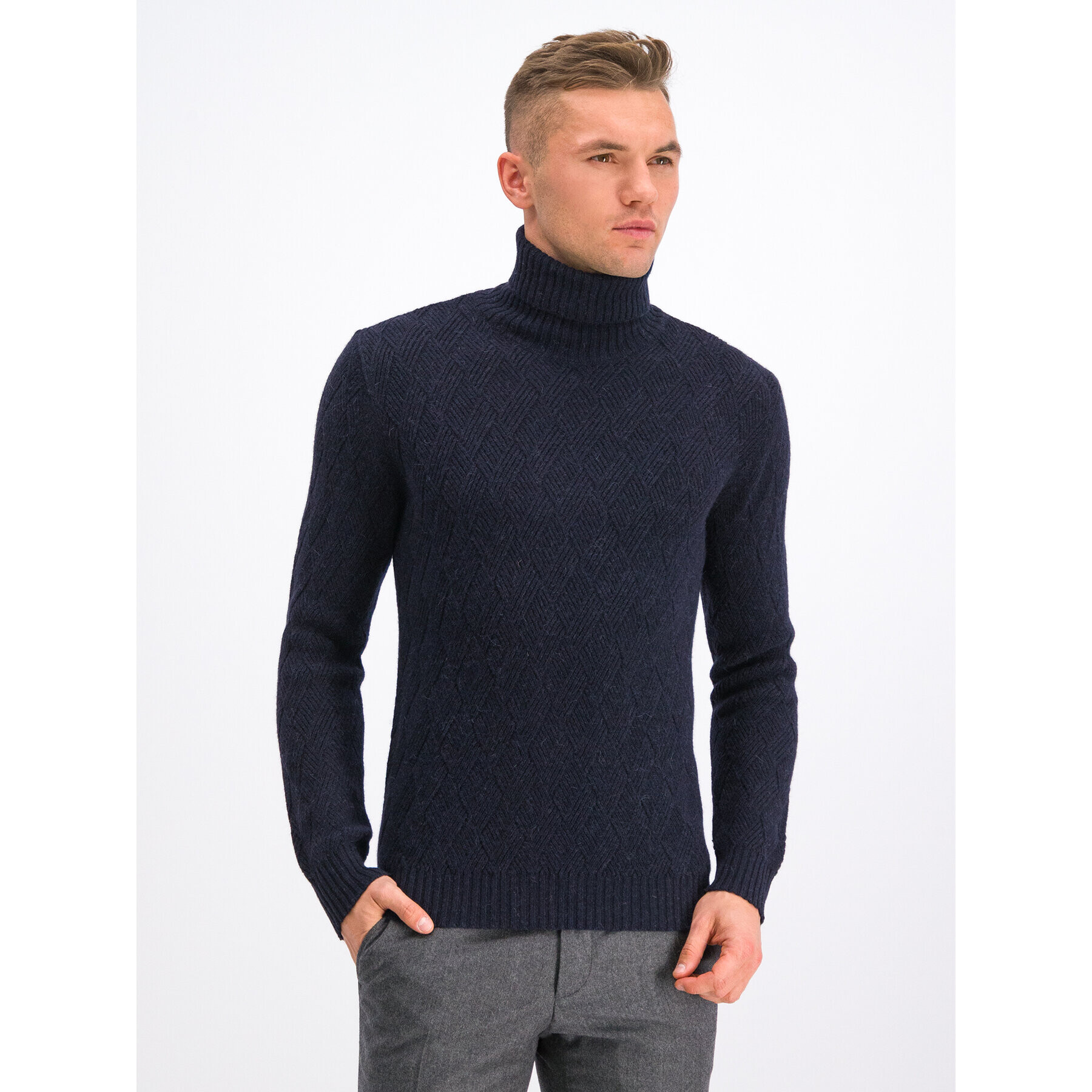 Digel Bluză cu gât 1298008 Bleumarin Regular Fit - Pled.ro