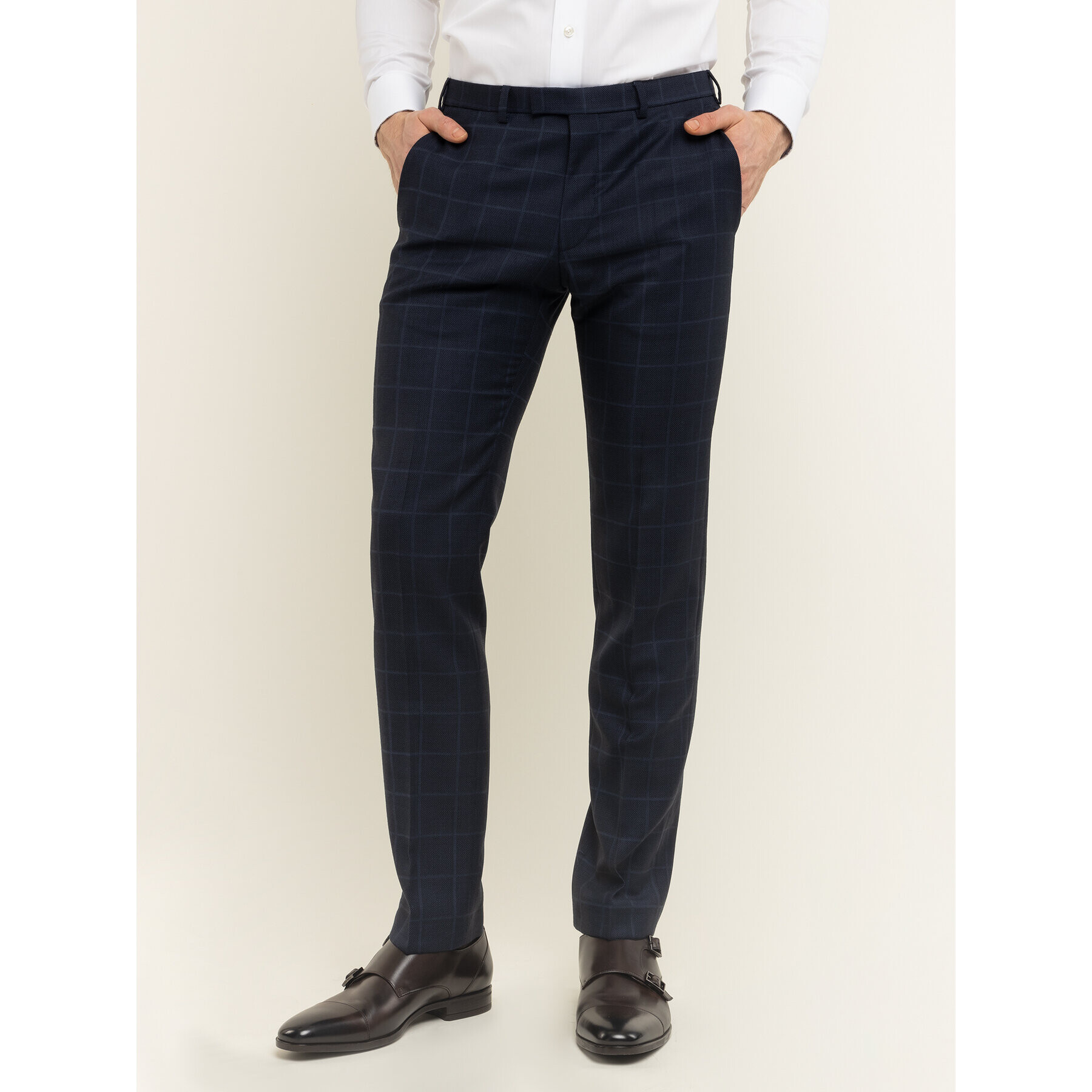 Digel Pantaloni de costum 1293416 Bleumarin Regular Fit - Pled.ro