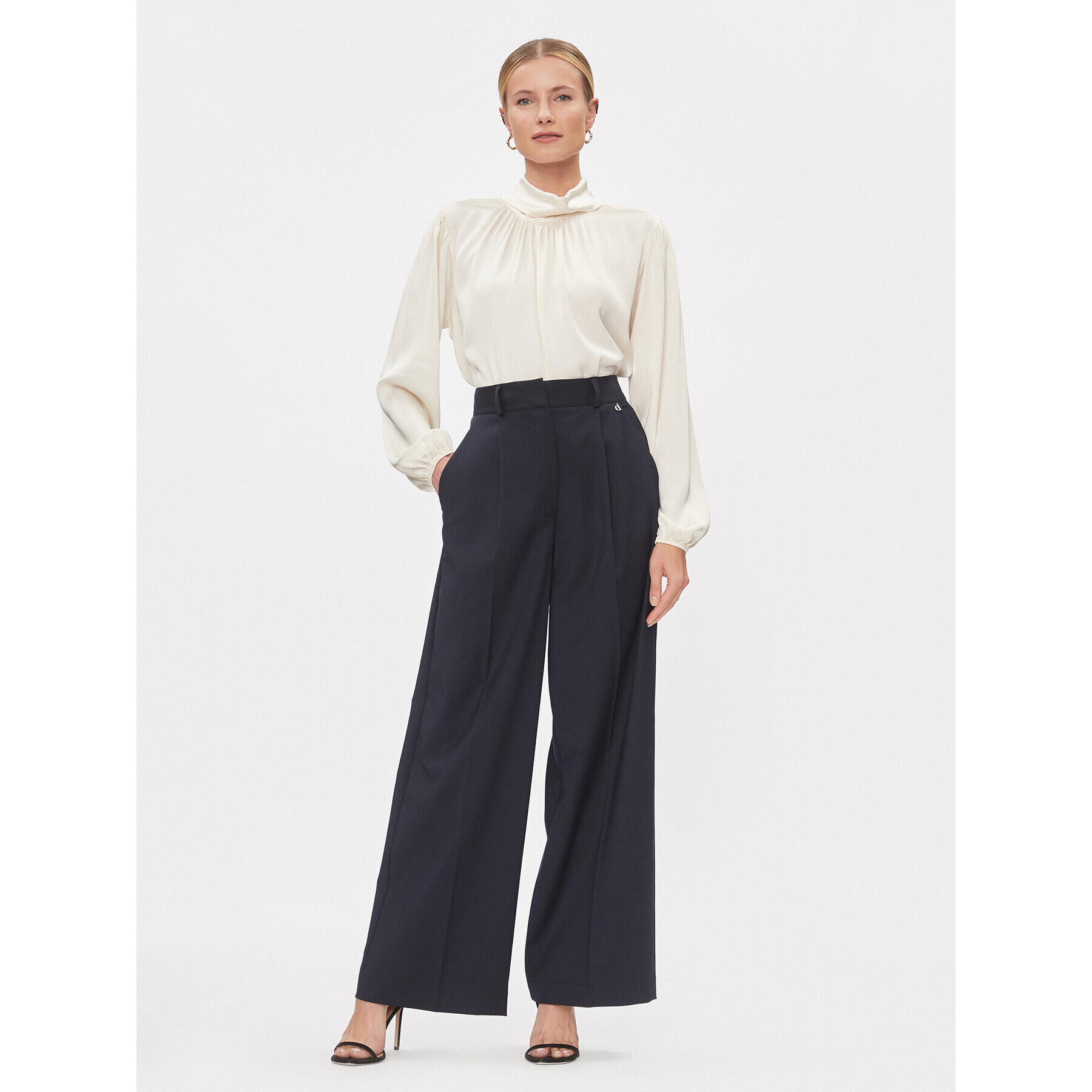 Dixie Pantaloni din material PCHSVCGA Bleumarin Relaxed Fit - Pled.ro