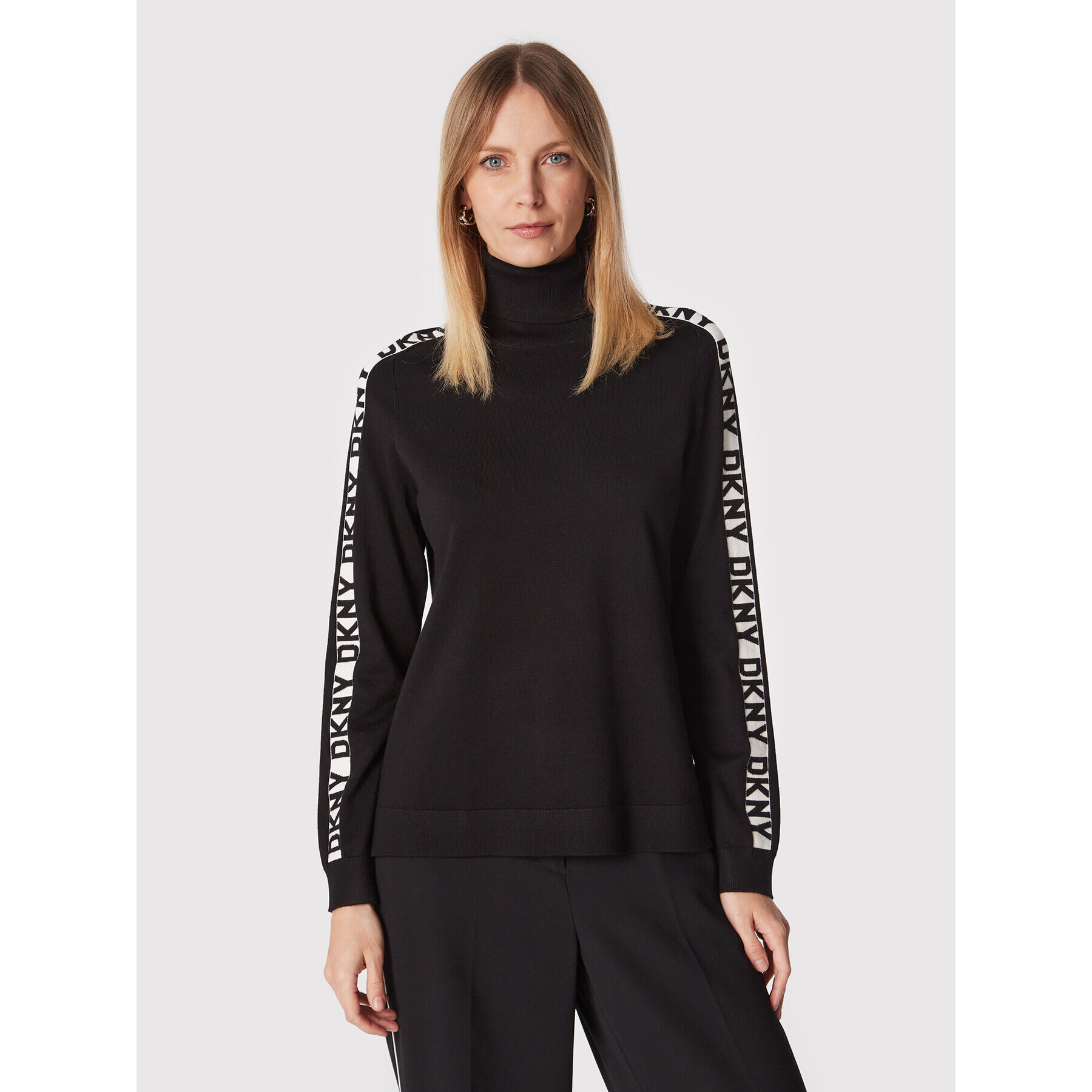 DKNY Bluză cu gât P2MS8096 Negru Regular Fit - Pled.ro