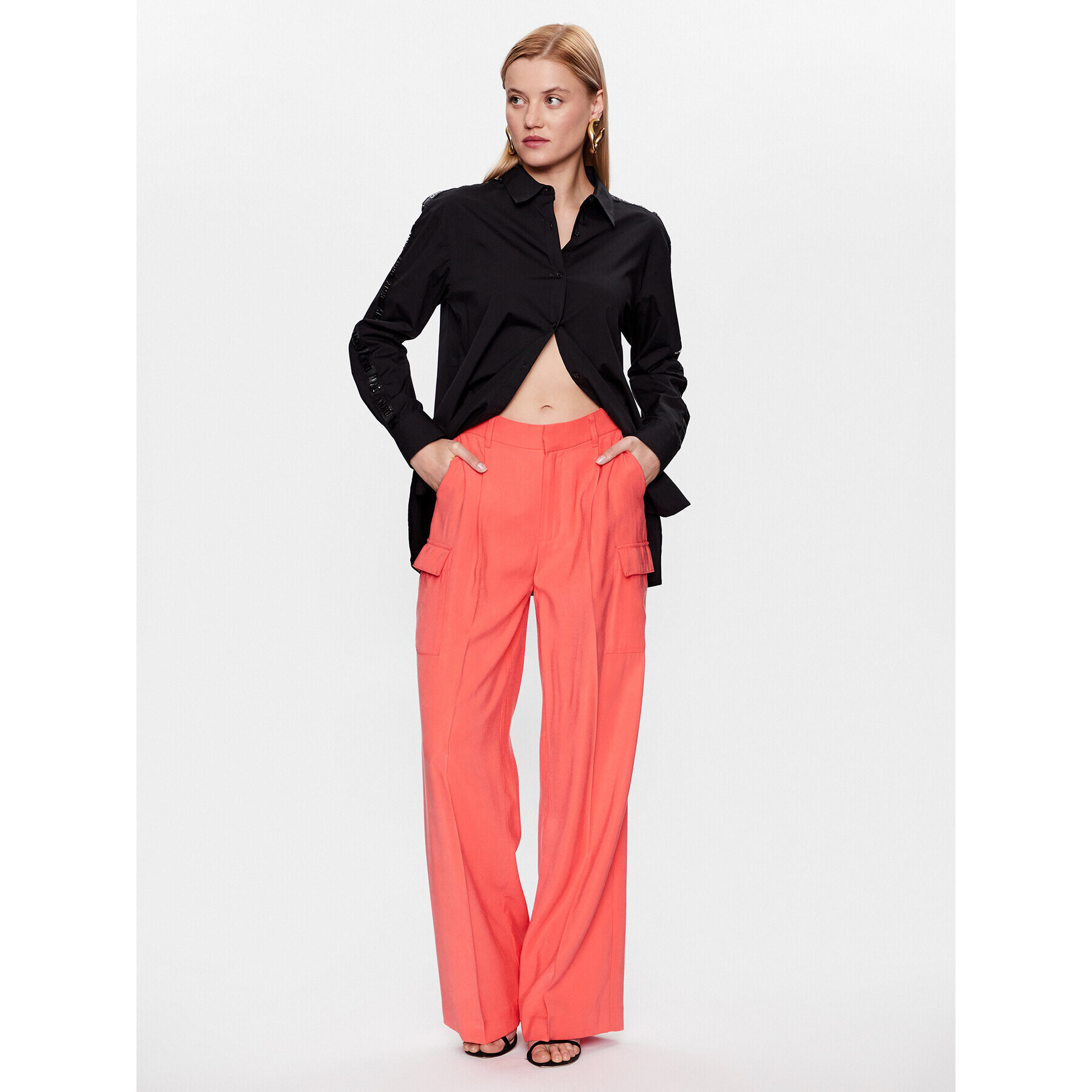 DKNY Cămașă P31M0RY3 Negru Oversize - Pled.ro