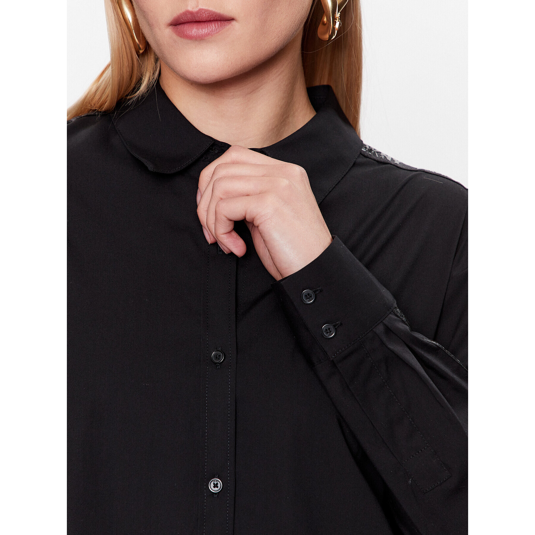 DKNY Cămașă P31M0RY3 Negru Oversize - Pled.ro