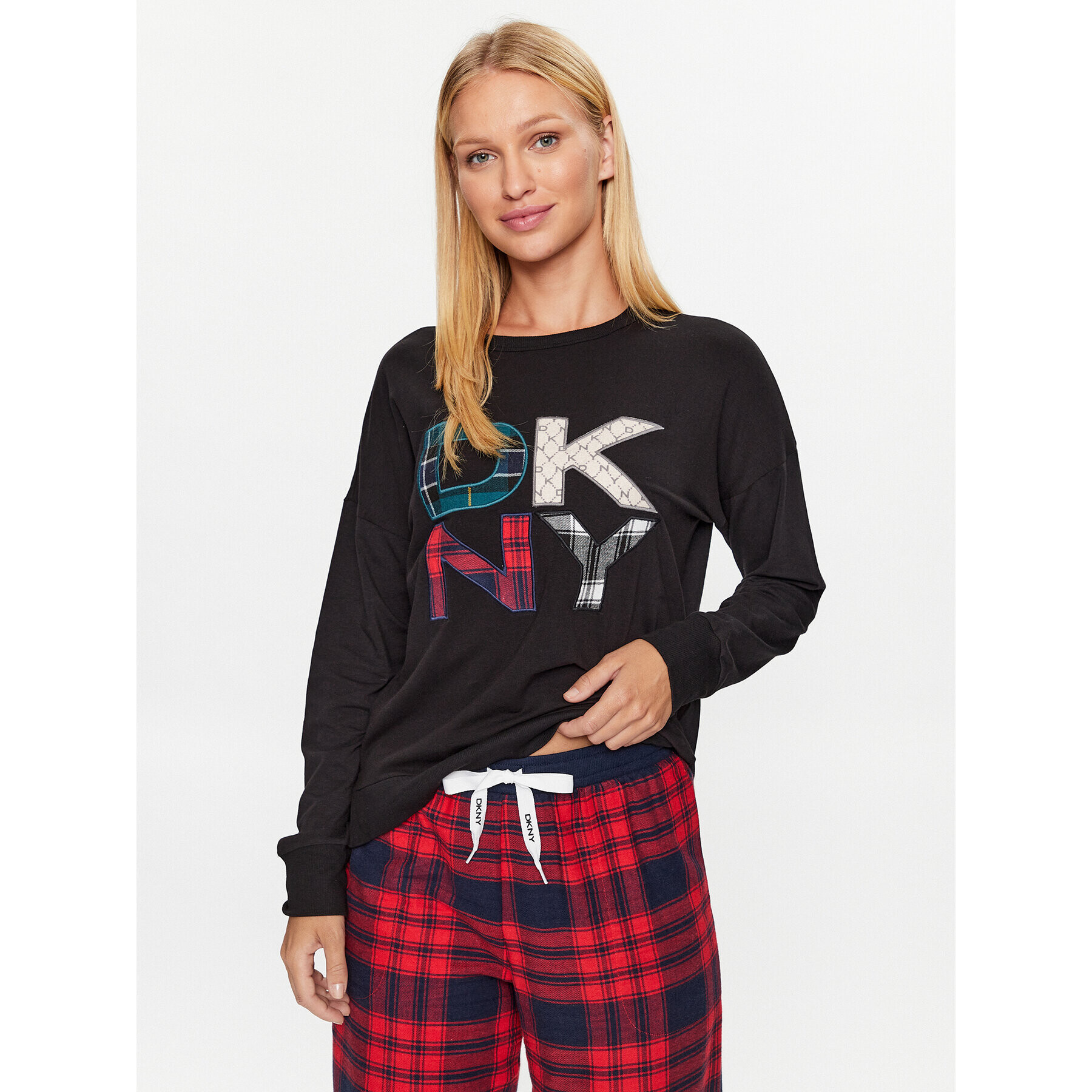 DKNY Cămașă pijama YI2122591 Negru Regular Fit - Pled.ro