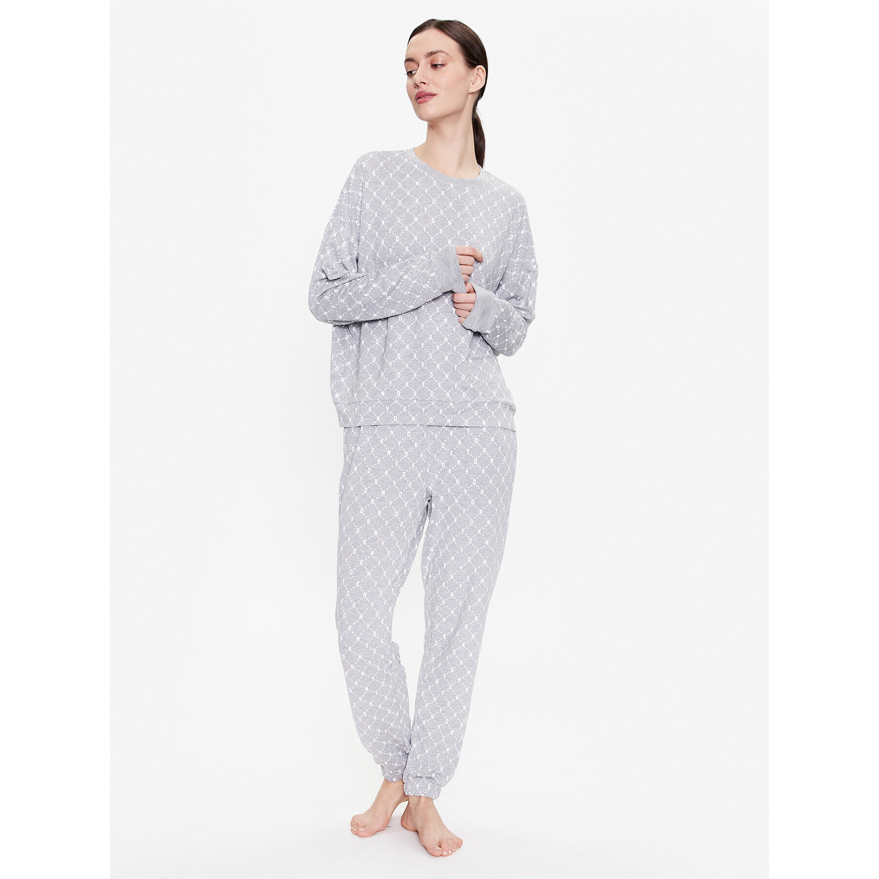 DKNY Cămașă pijama YI2122627 Gri Regular Fit - Pled.ro