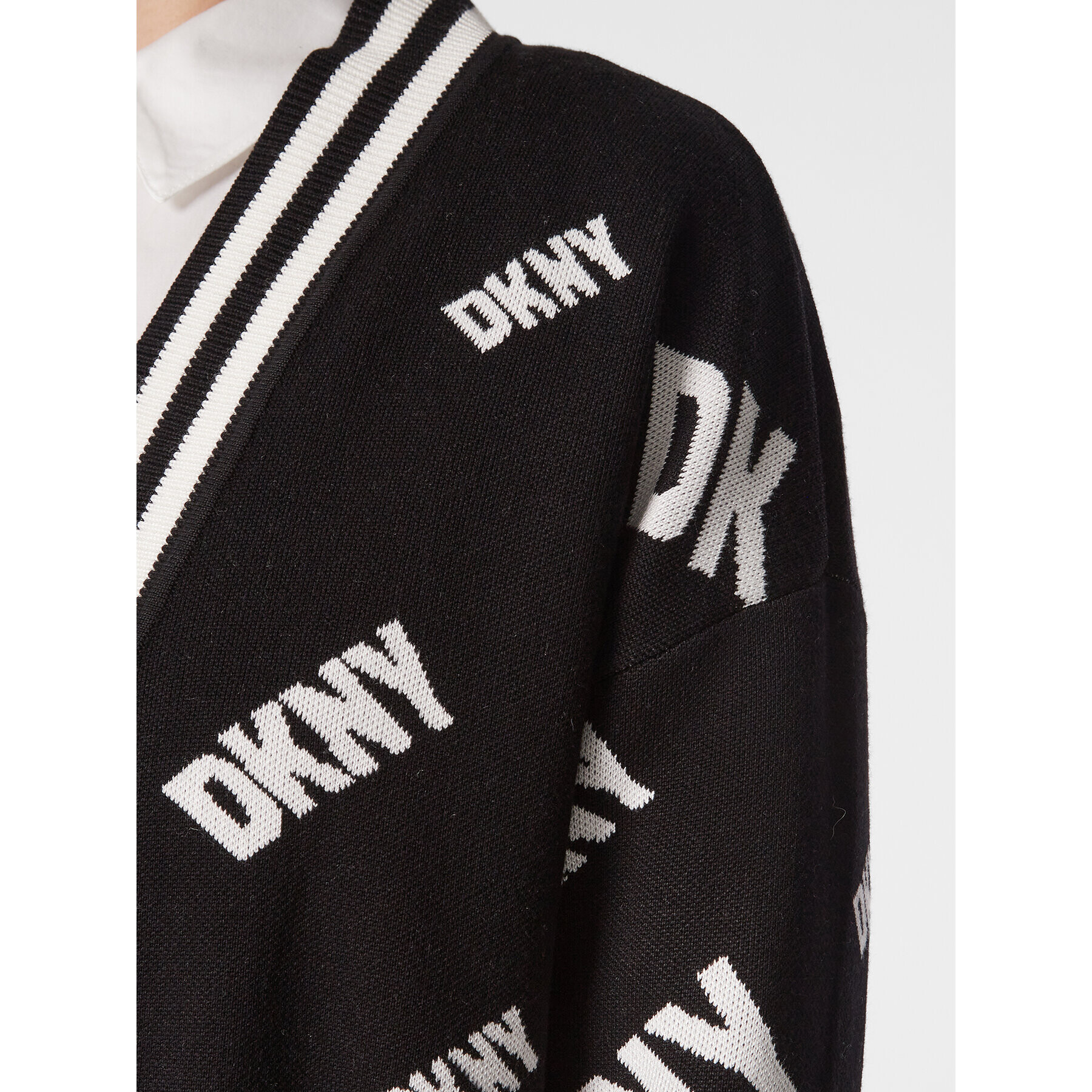 DKNY Cardigan P2MXA435 Negru Relaxed Fit - Pled.ro