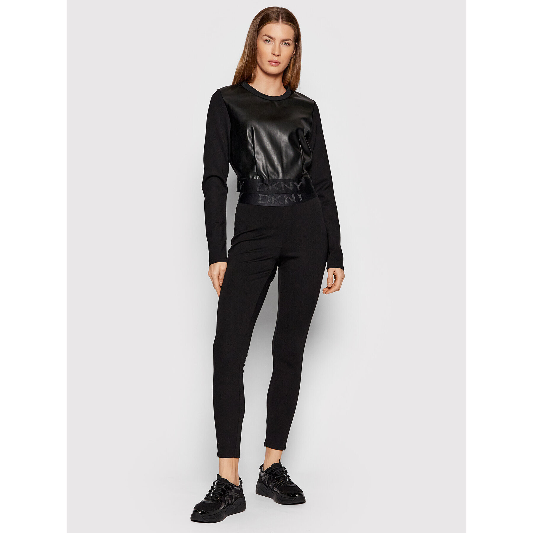 DKNY Colanți P0RVQGIW Negru Slim Fit - Pled.ro