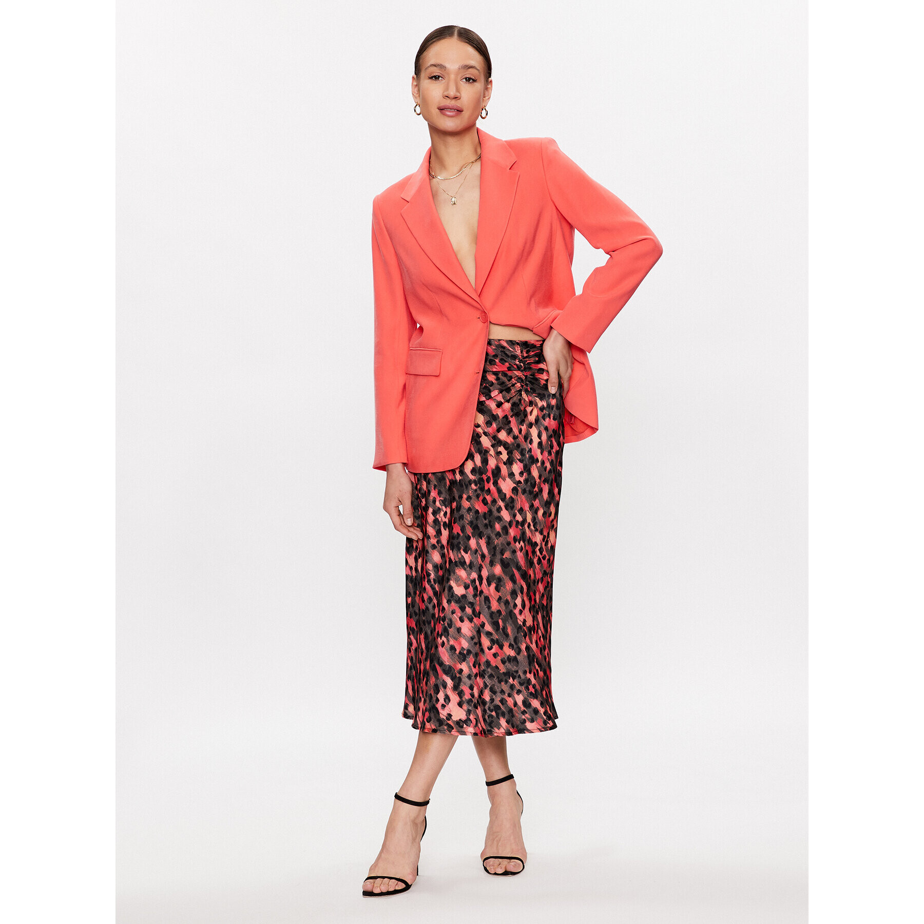 DKNY Fustă midi P3ANVQA2 Colorat Regular Fit - Pled.ro