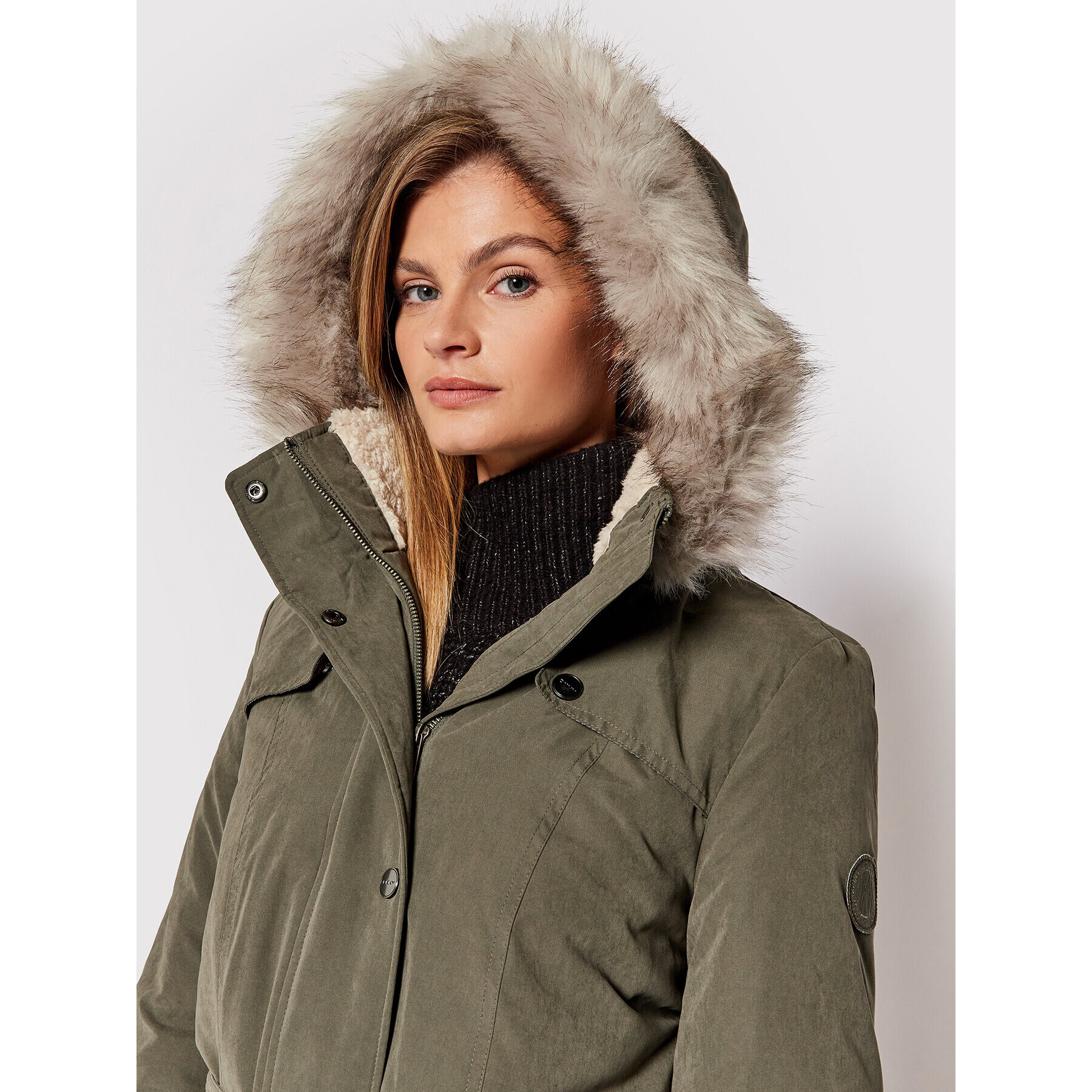 DKNY Geacă de iarnă DL1MPA26 Verde Regular Fit - Pled.ro