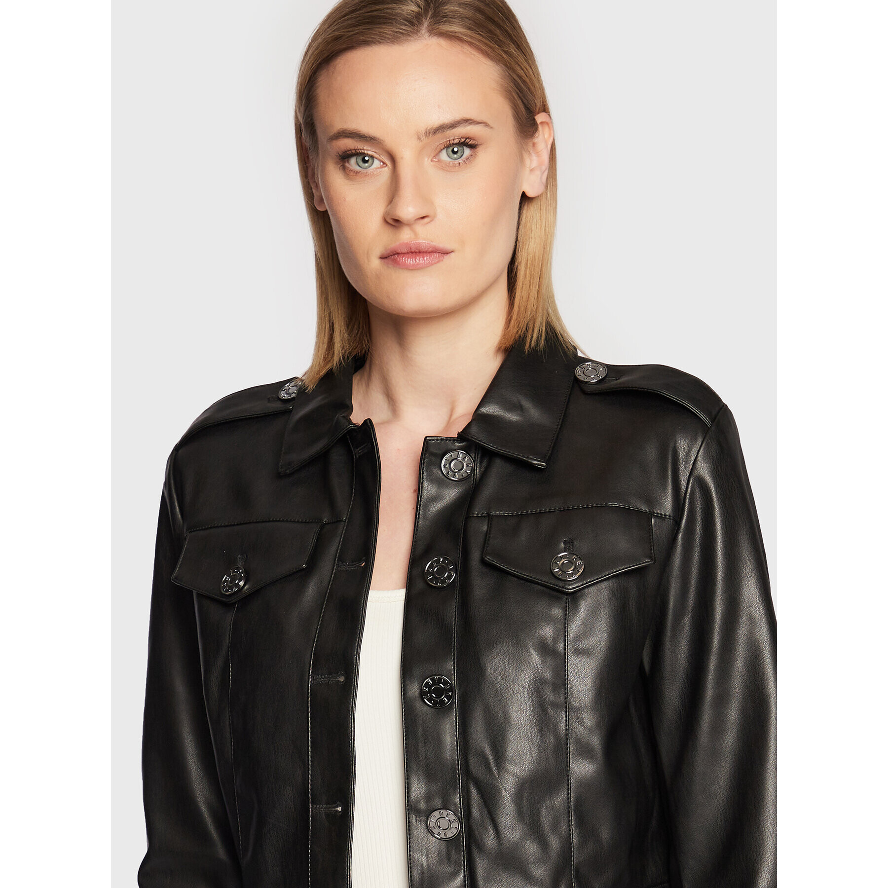 DKNY Geacă din imitație de piele DD2G4315 Negru Regular Fit - Pled.ro