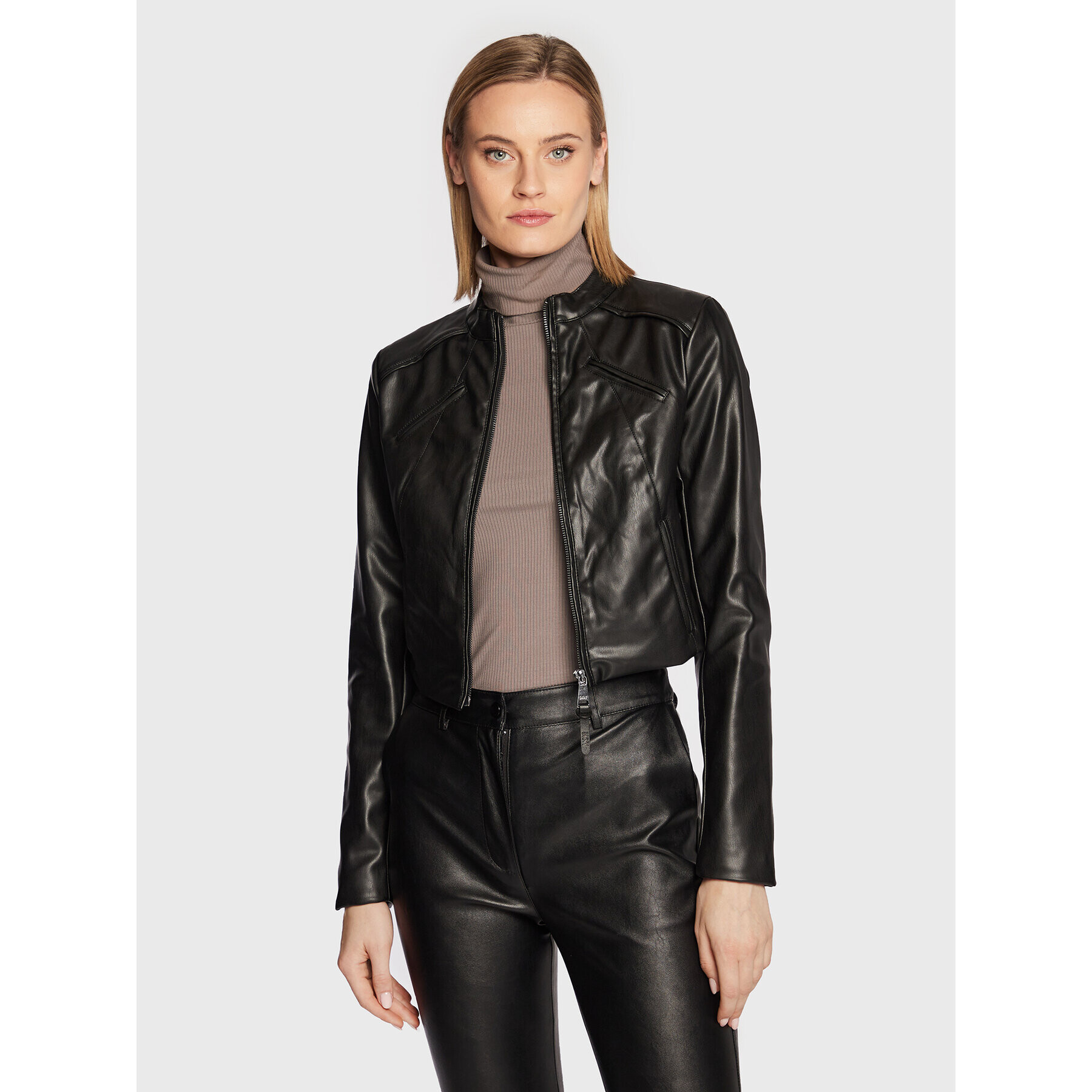 DKNY Geacă din imitație de piele DD2G4336 Negru Regular Fit - Pled.ro