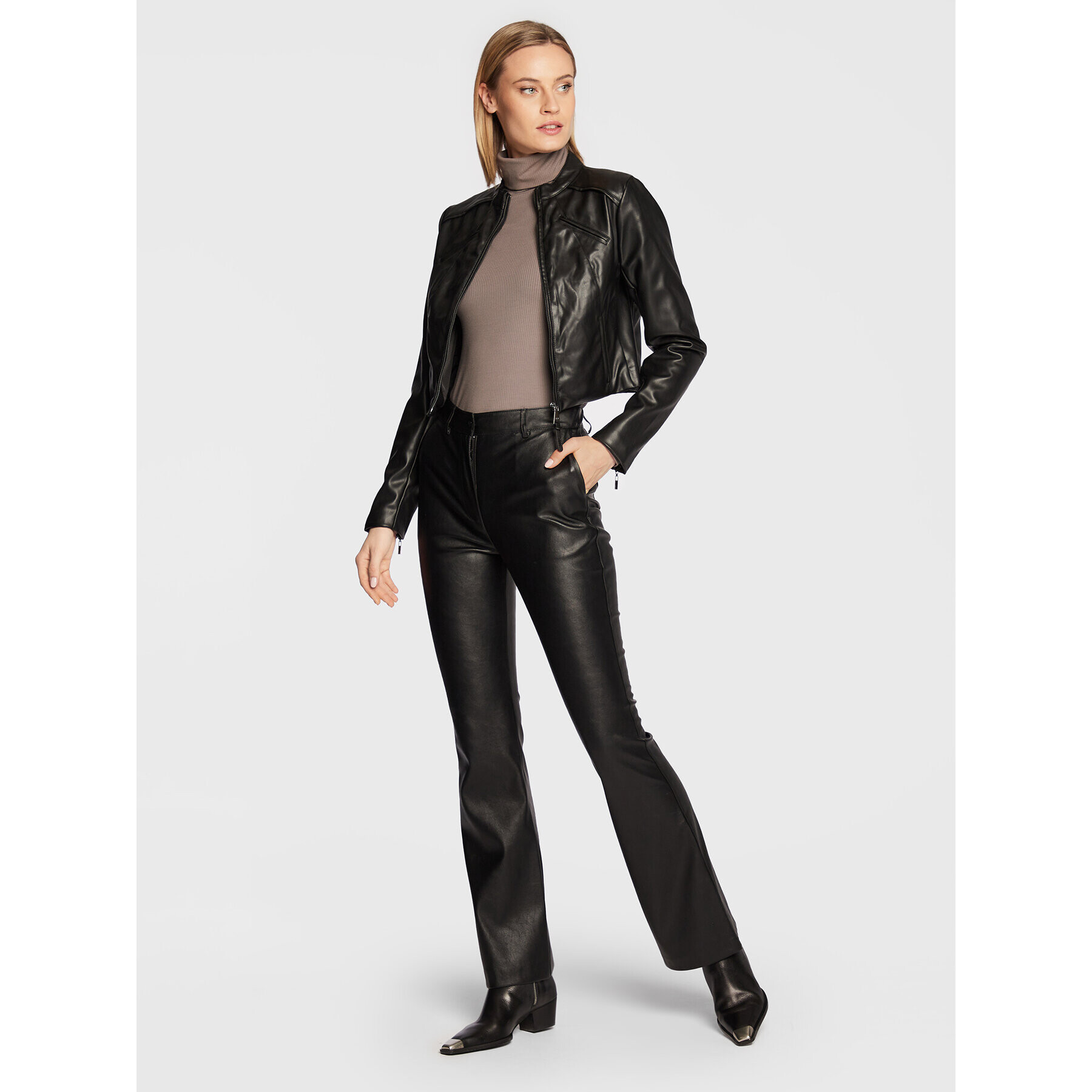 DKNY Geacă din imitație de piele DD2G4336 Negru Regular Fit - Pled.ro