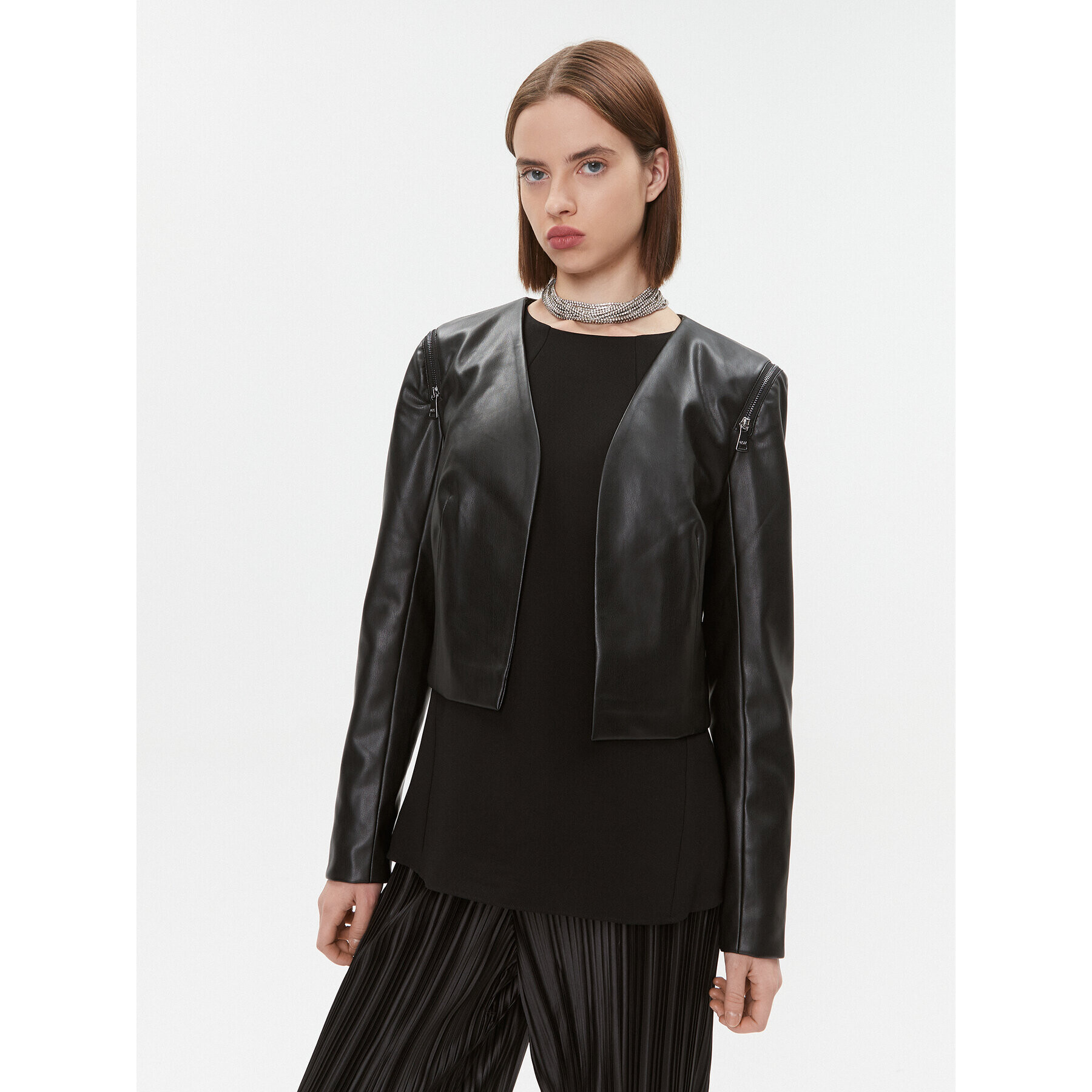 DKNY Geacă din imitație de piele DD3G4792 Negru Regular Fit - Pled.ro