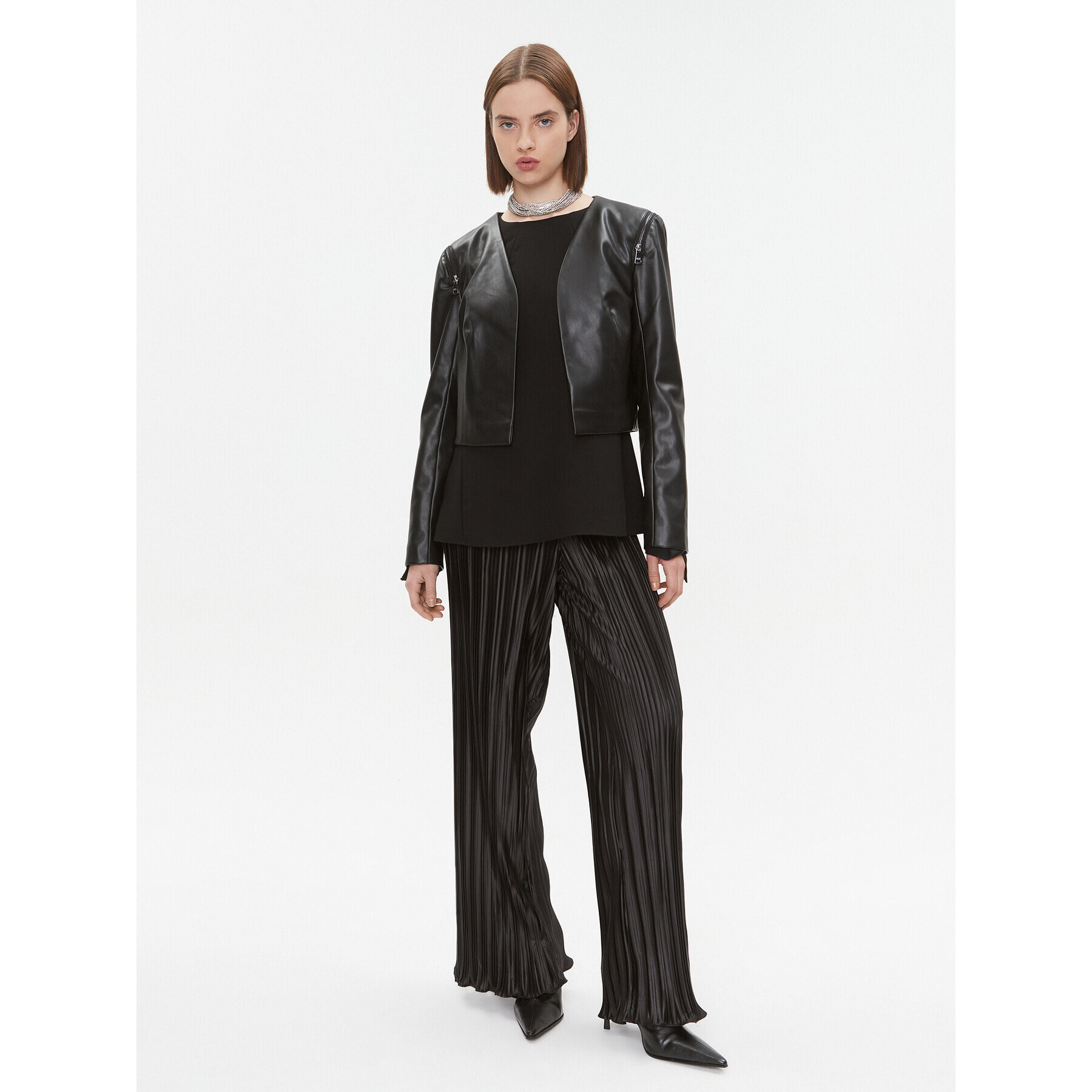 DKNY Geacă din imitație de piele DD3G4792 Negru Regular Fit - Pled.ro