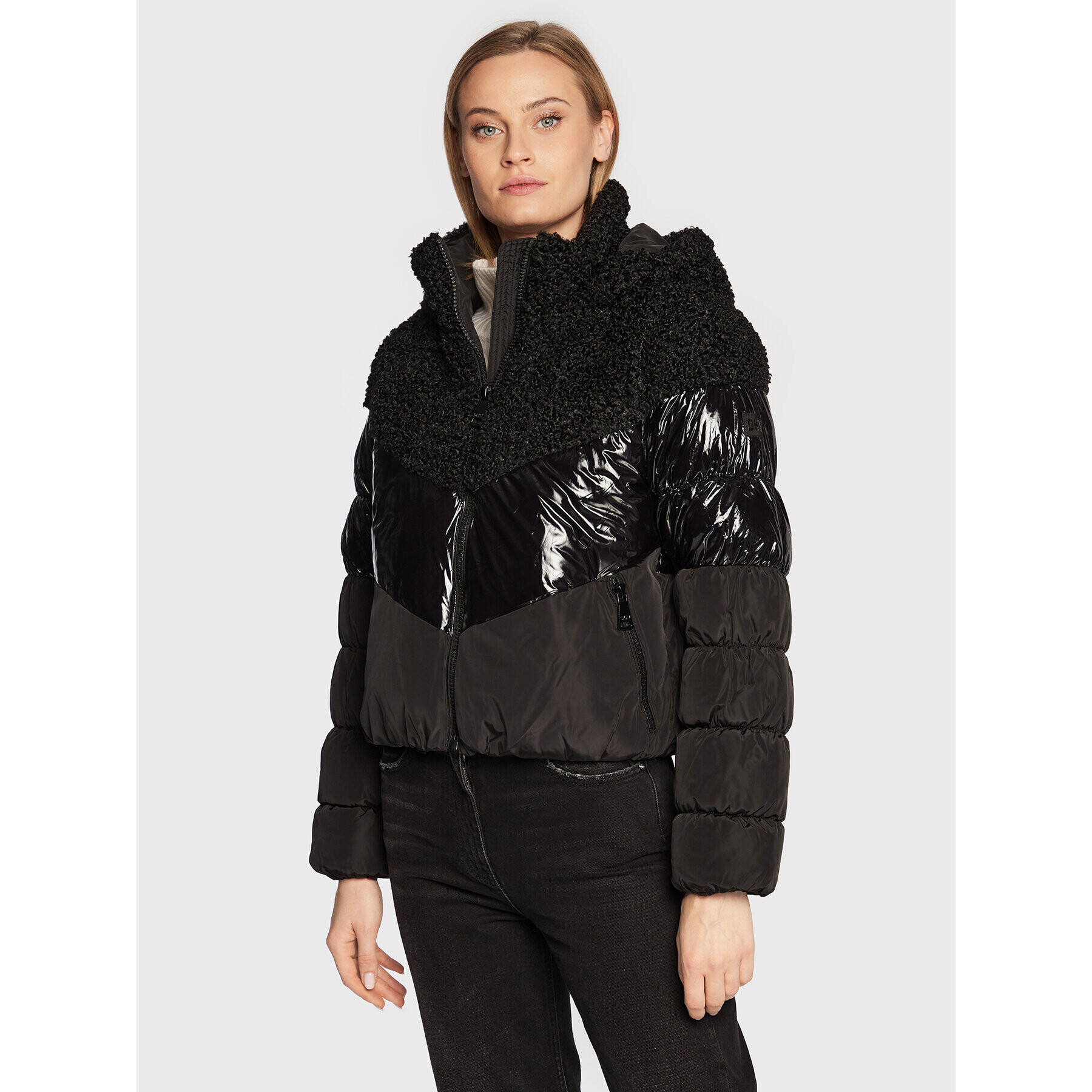 DKNY Geacă din puf P2MCMHVU Negru Regular Fit - Pled.ro