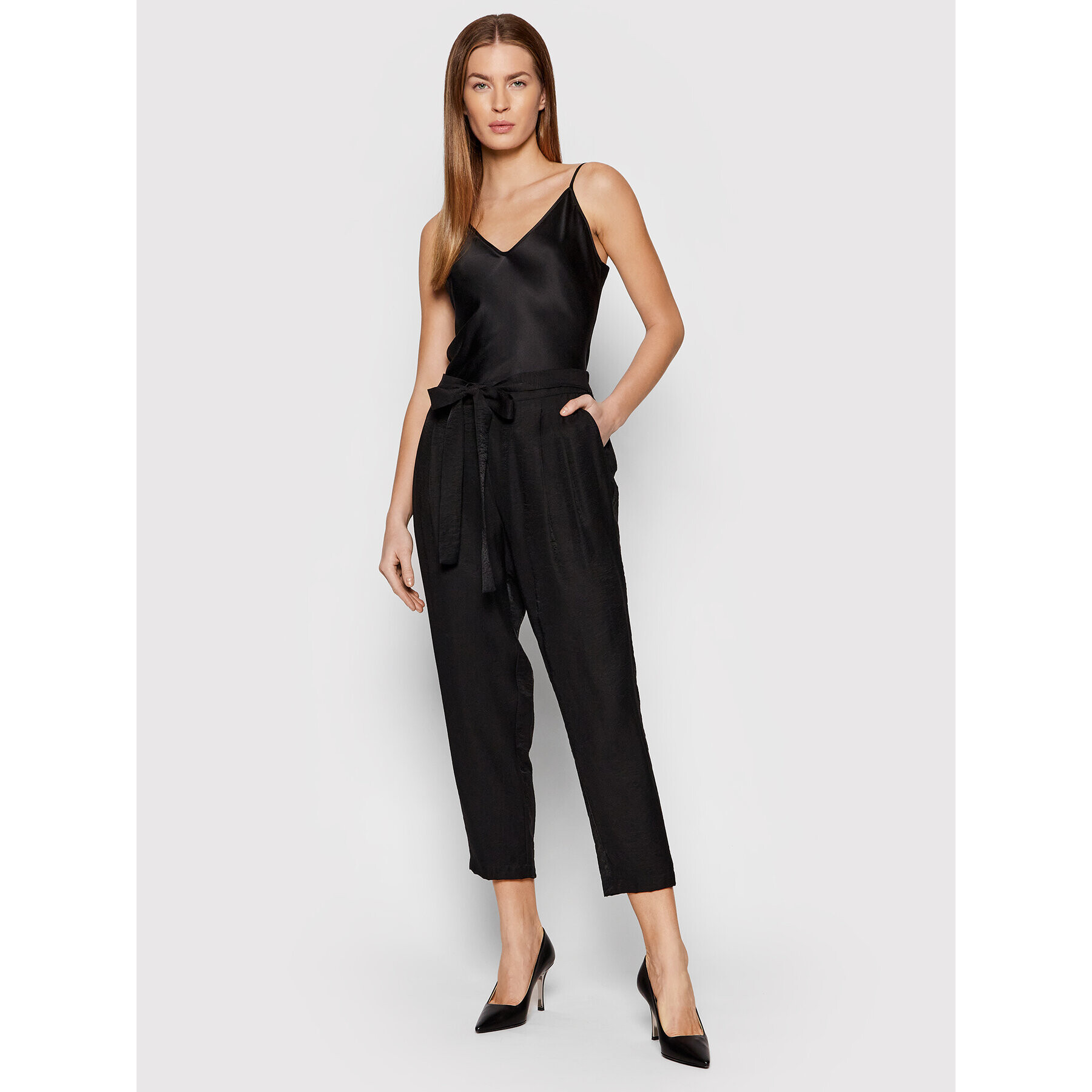 DKNY Pantaloni din material P1JKTKA5 Negru Regular Fit - Pled.ro