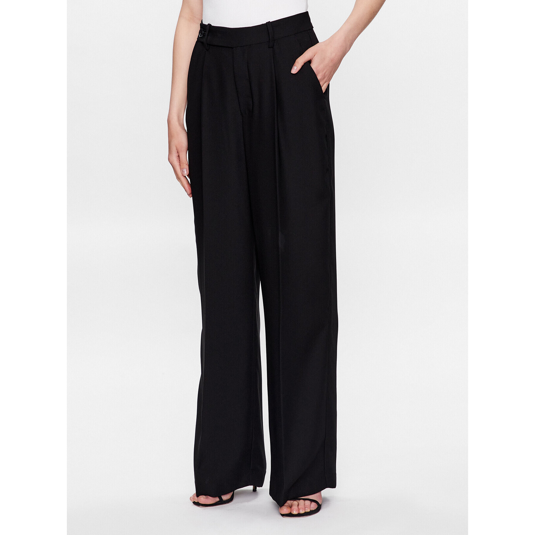 DKNY Pantaloni din material P3AKNQ84 Negru Relaxed Fit - Pled.ro