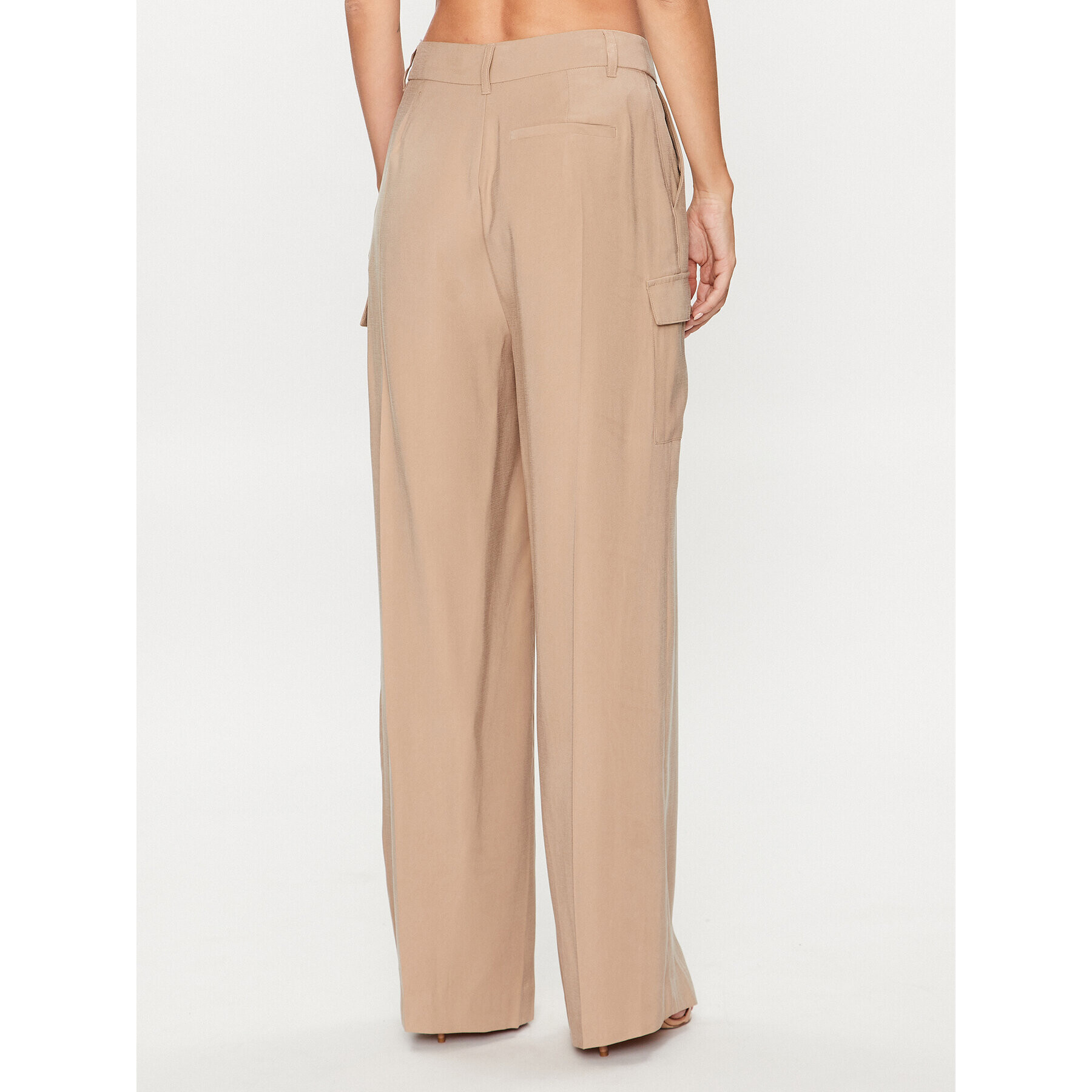 DKNY Pantaloni din material P3BKTR20 Bej Relaxed Fit - Pled.ro