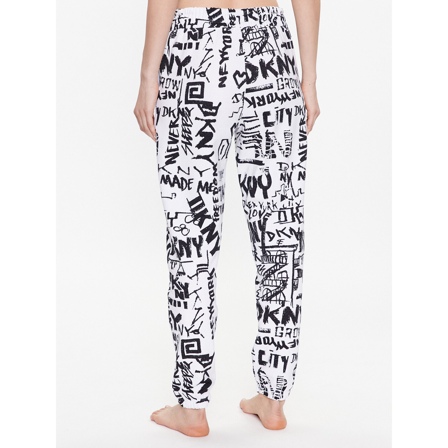 DKNY Pantaloni pijama YI2822629 Alb Regular Fit - Pled.ro