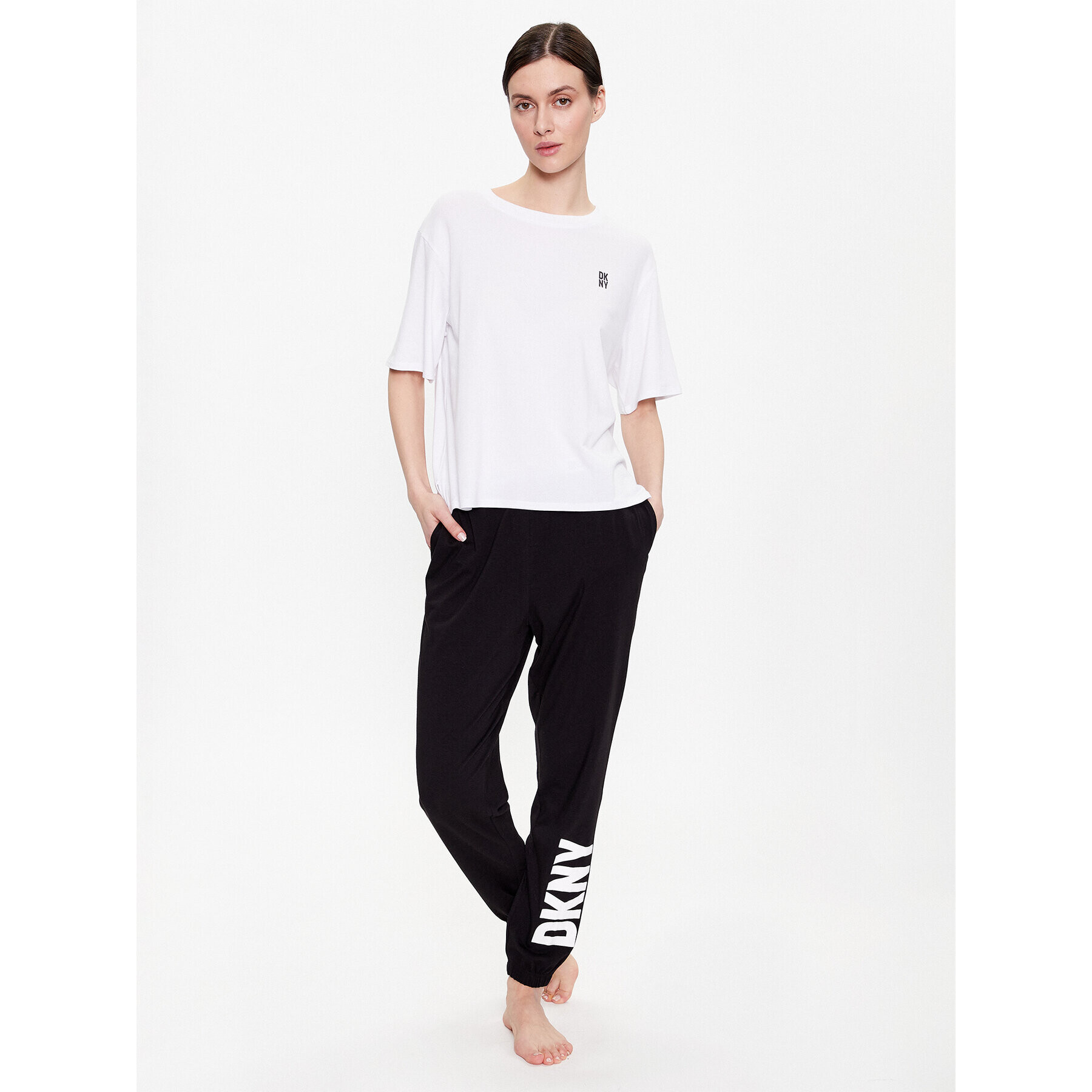 DKNY Pantaloni pijama YI2822635 Negru Regular Fit - Pled.ro