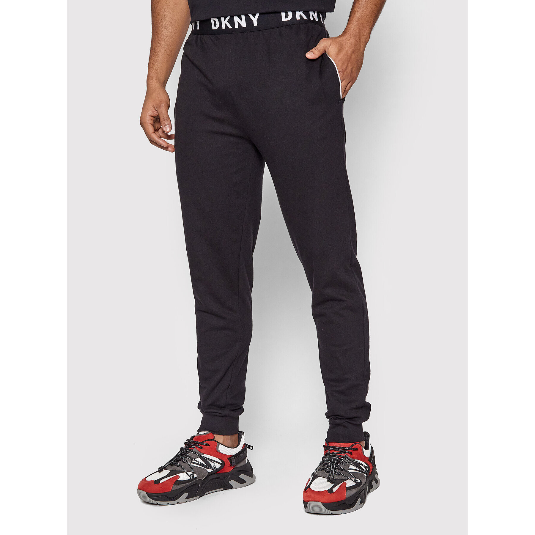 DKNY Pantaloni trening N5_6737_DKY Negru Regular Fit - Pled.ro