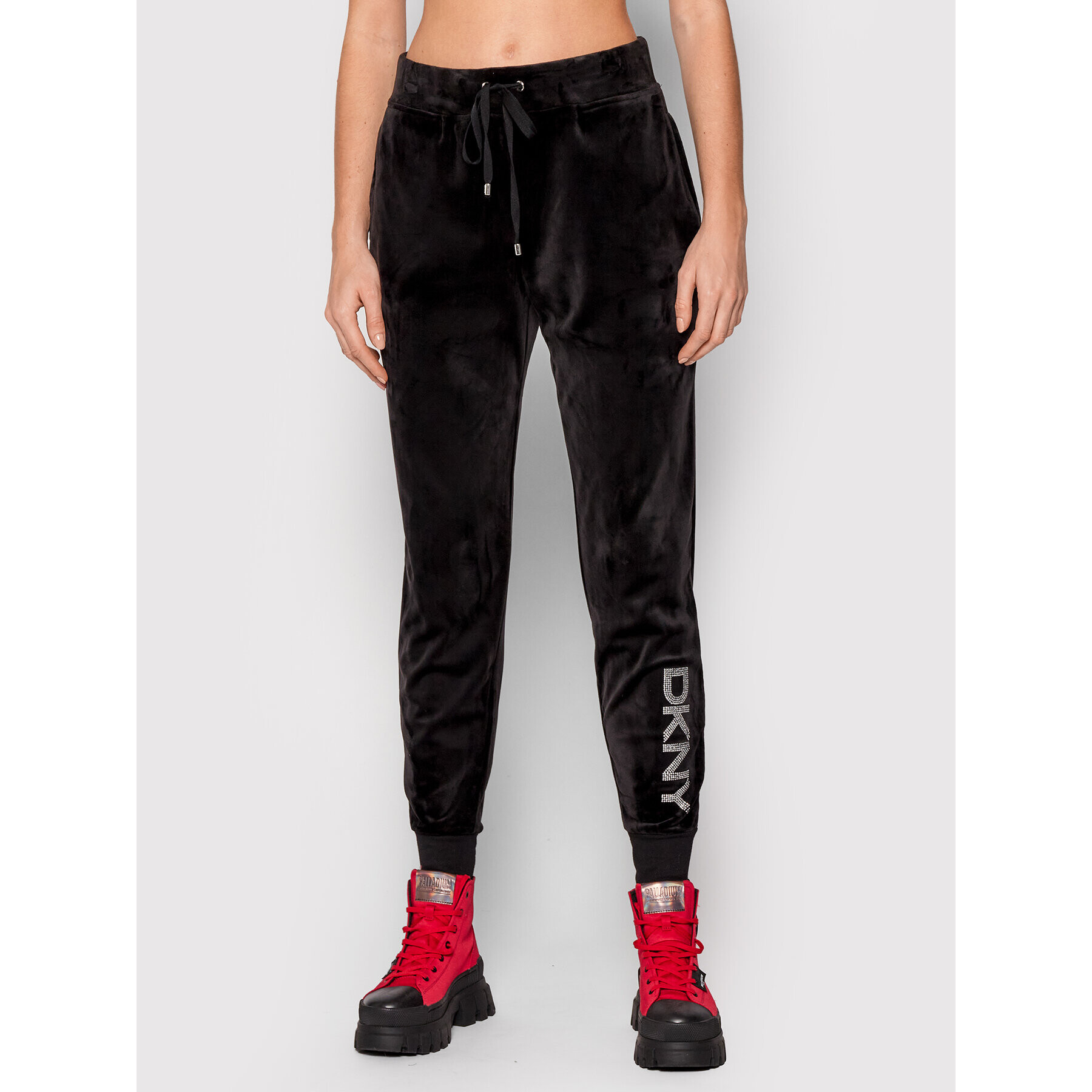 DKNY Pantaloni trening P1MRQJ56 Negru Regular Fit - Pled.ro