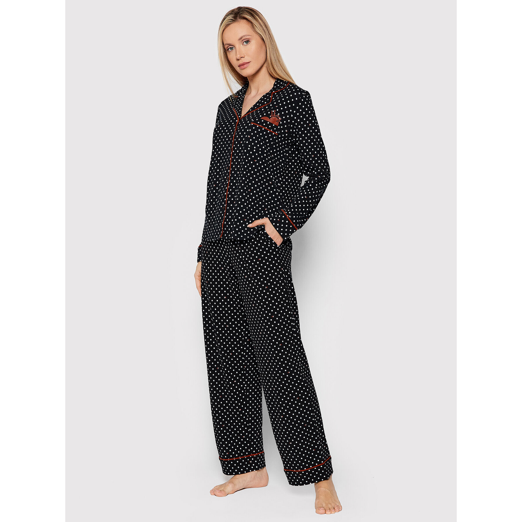 DKNY Pijama YI2722503F Negru Regular Fit - Pled.ro