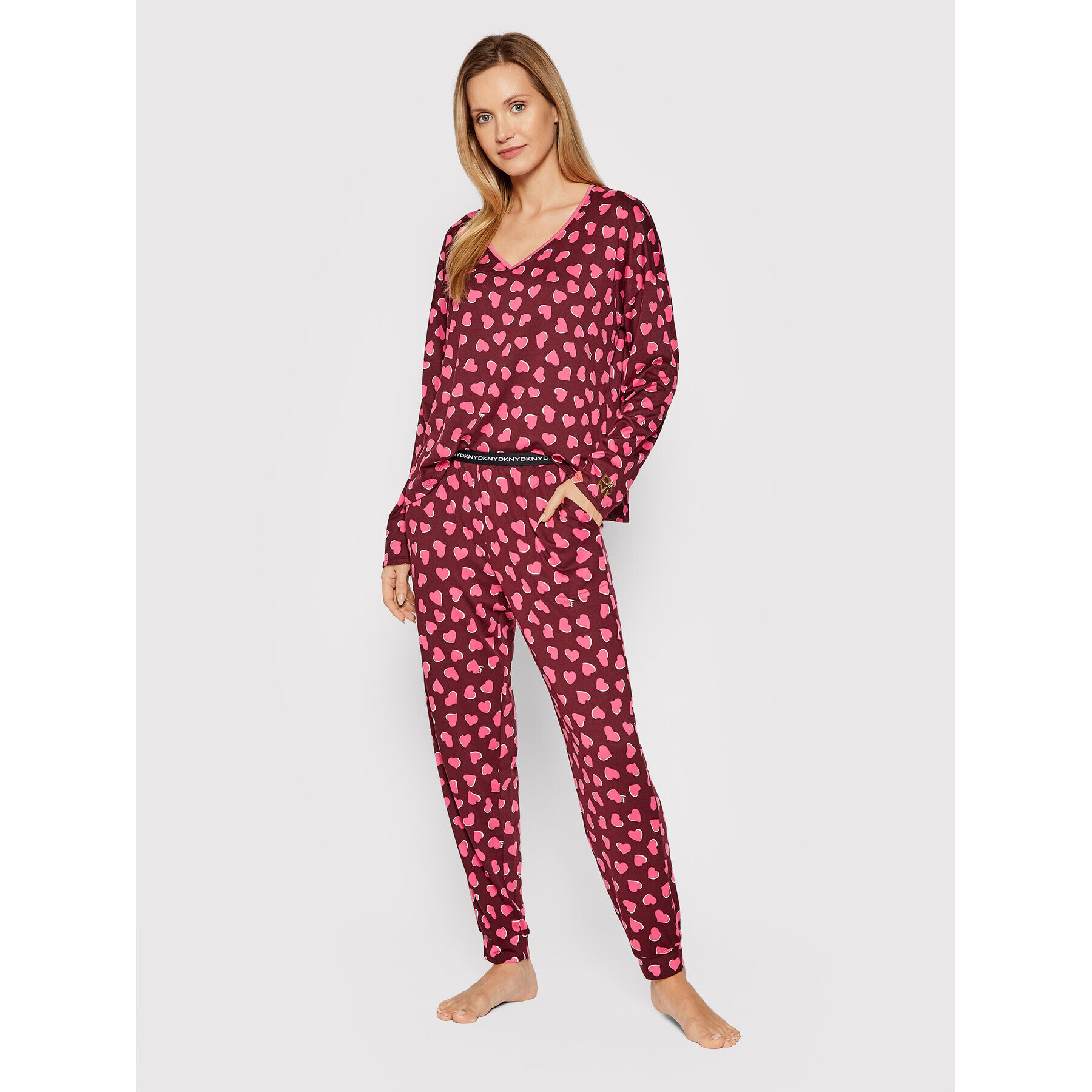 DKNY Pijama YI2822496F Vișiniu - Pled.ro