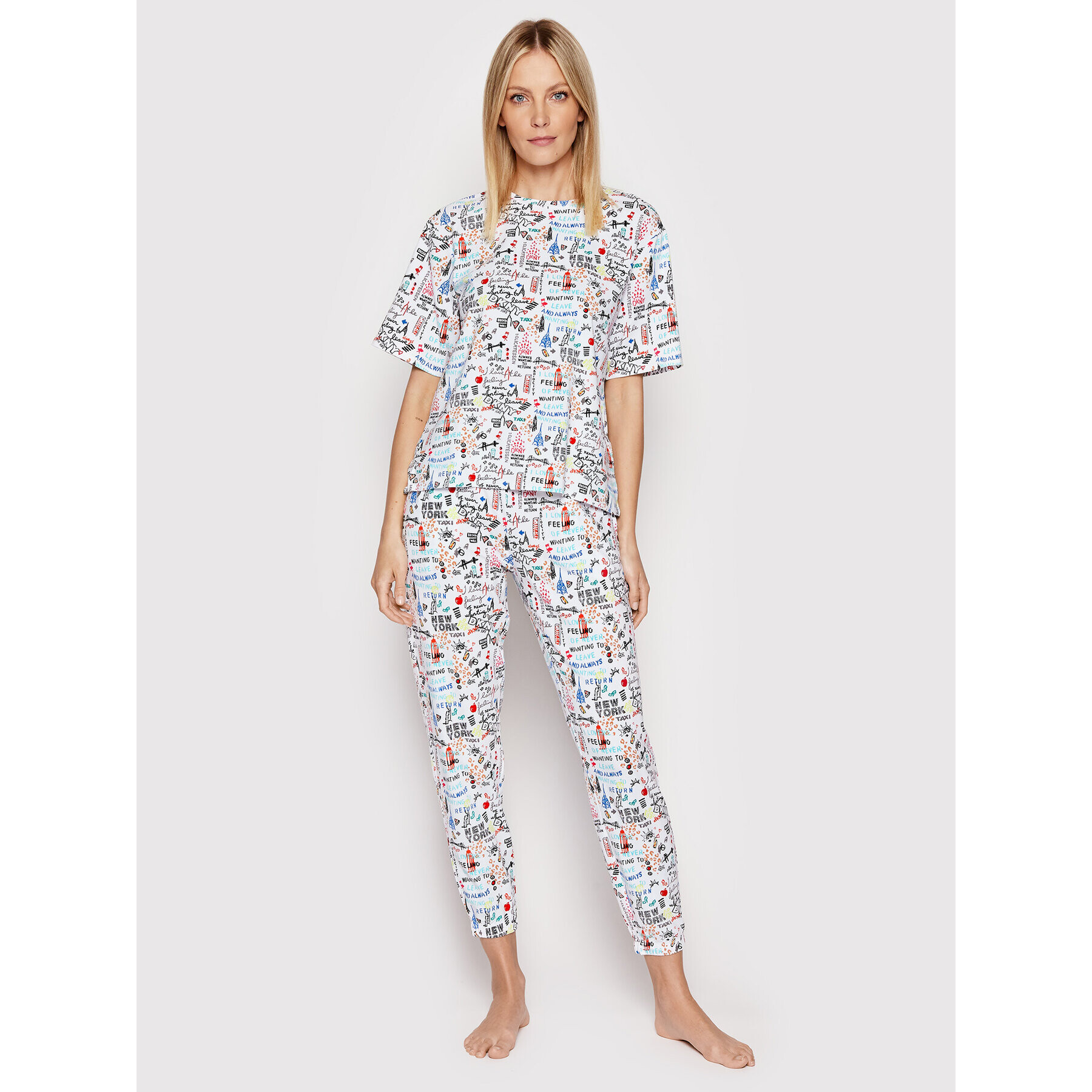 DKNY Pijama YI2822528 Colorat Regular Fit - Pled.ro