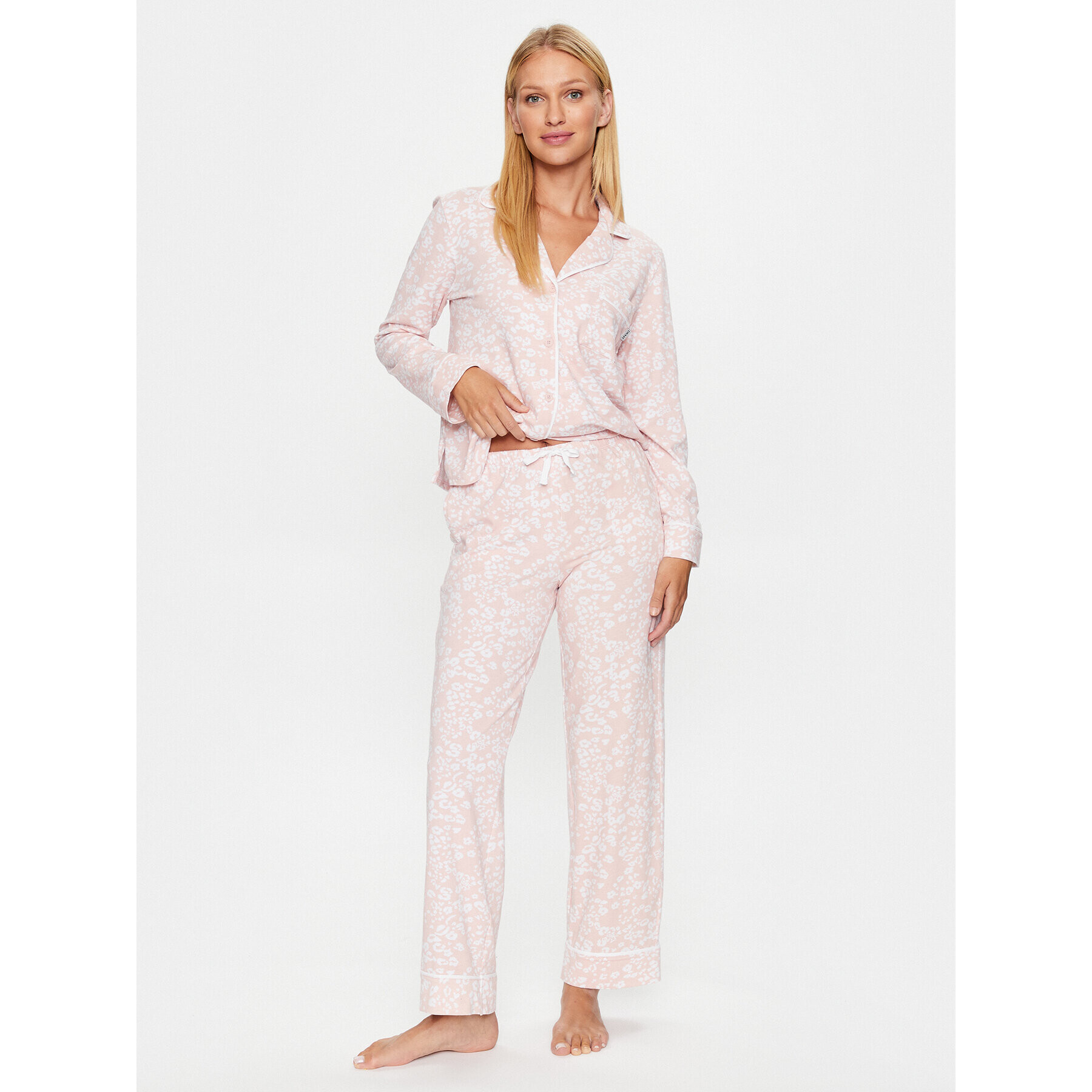 DKNY Pijama YI2822590 Roz Regular Fit - Pled.ro