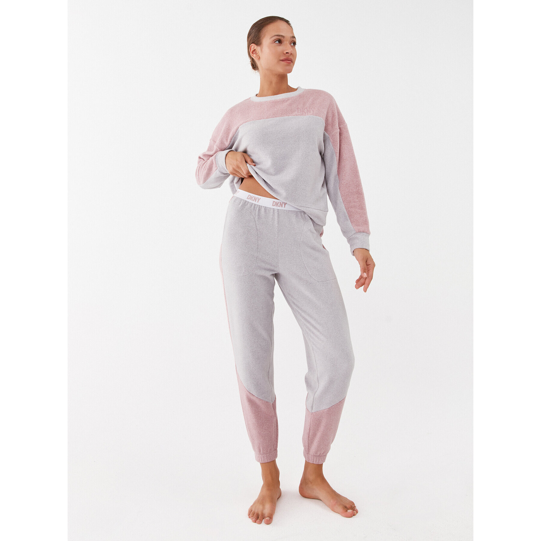 DKNY Pijama YI2822674 Gri Regular Fit - Pled.ro