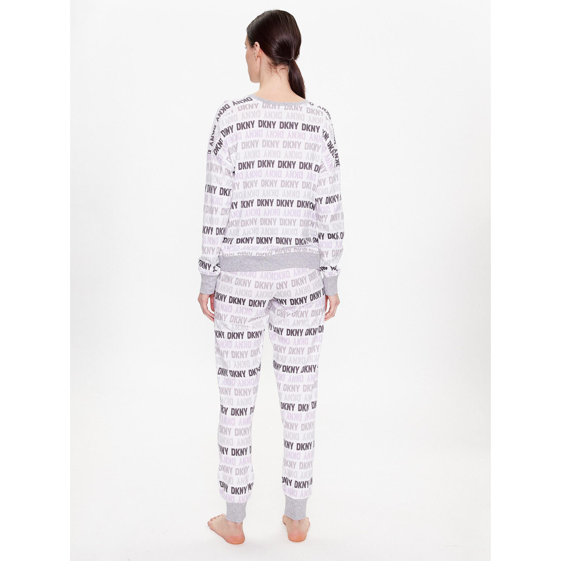 DKNY Pijama YI2919259 Alb Regular Fit - Pled.ro