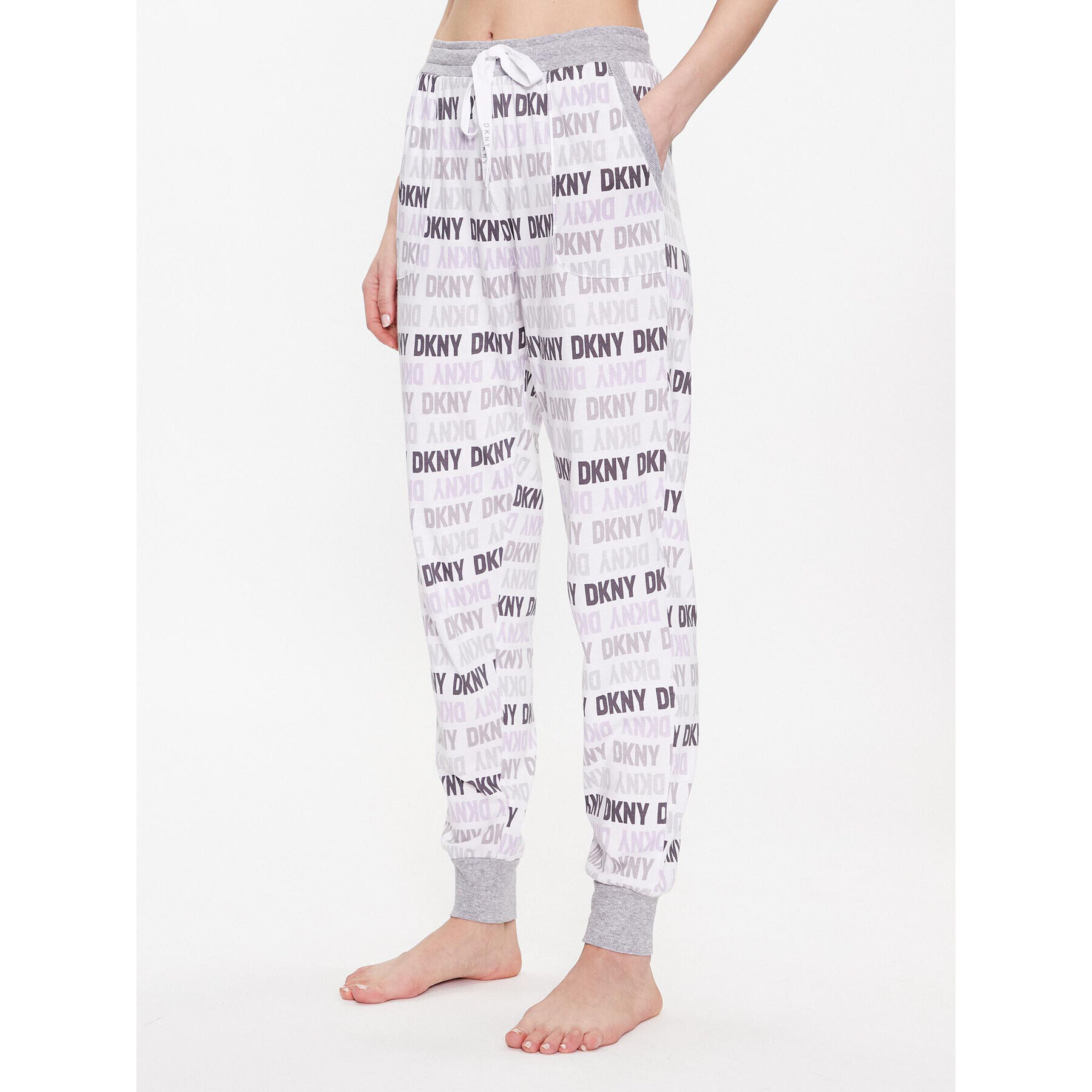 DKNY Pijama YI2919259 Alb Regular Fit - Pled.ro