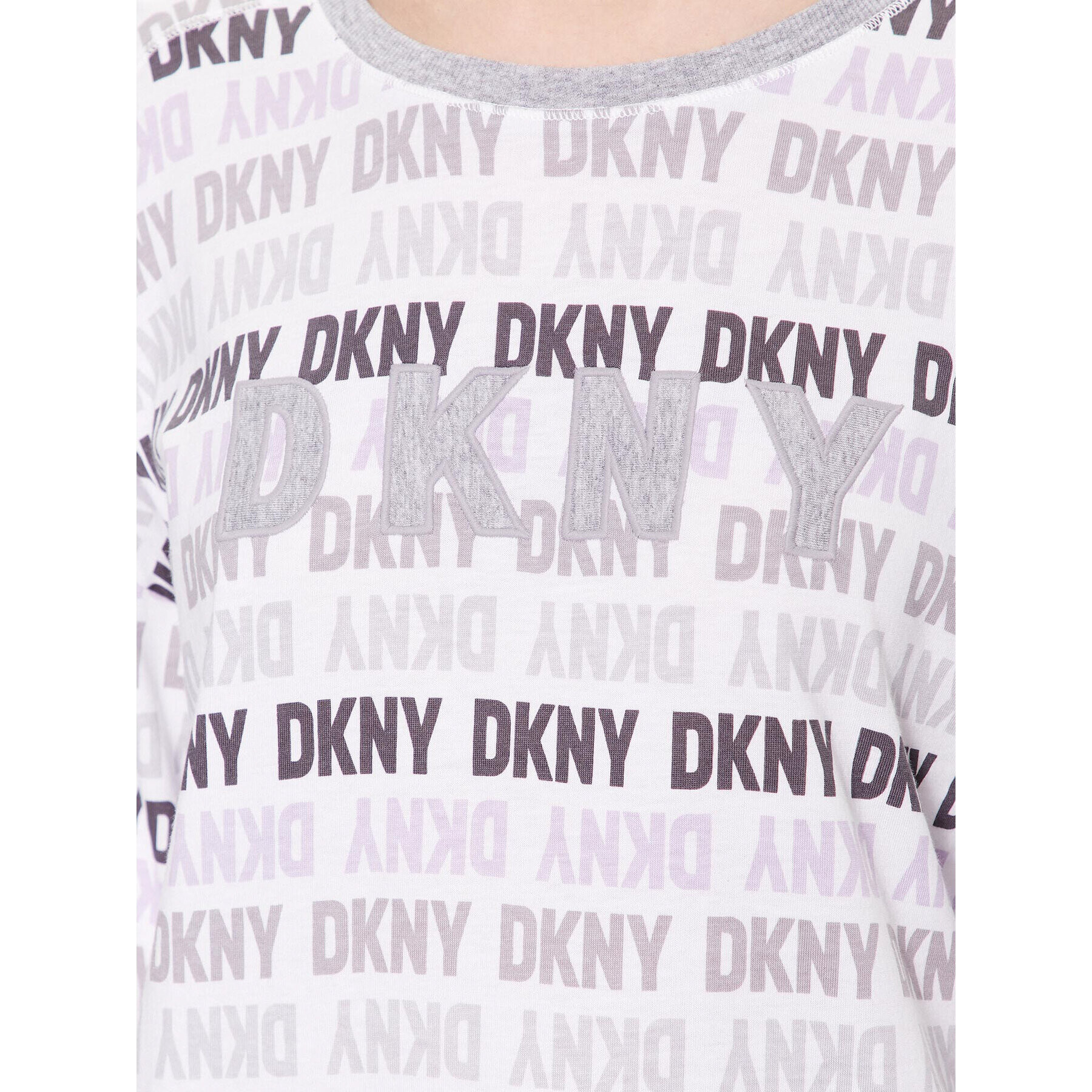 DKNY Pijama YI2919259 Alb Regular Fit - Pled.ro