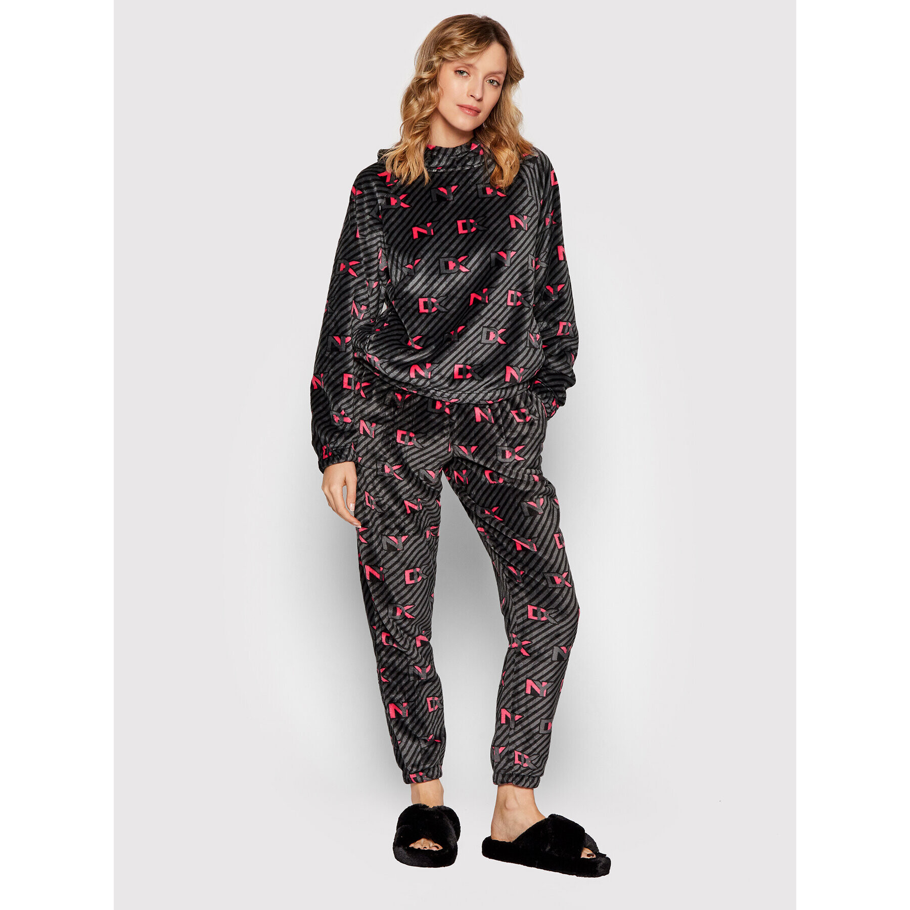 DKNY Pijama YI2922499 Gri Regular Fit - Pled.ro