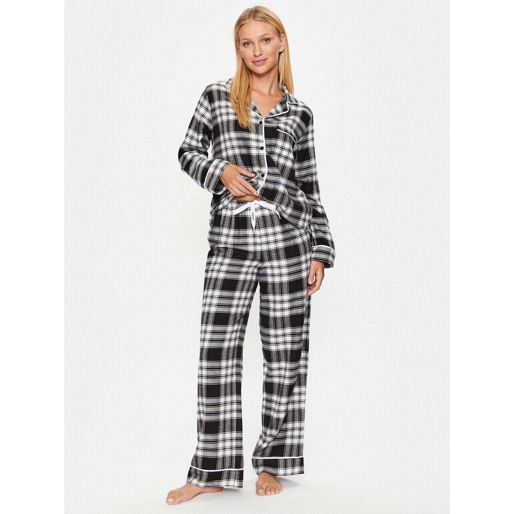 DKNY Pijama YI2922591 Negru Regular Fit - Pled.ro