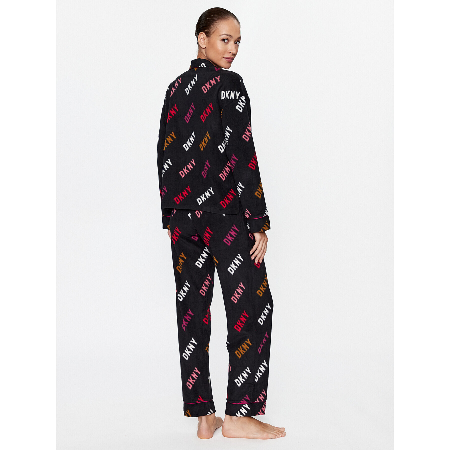 DKNY Pijama YI2922686F Negru Regular Fit - Pled.ro