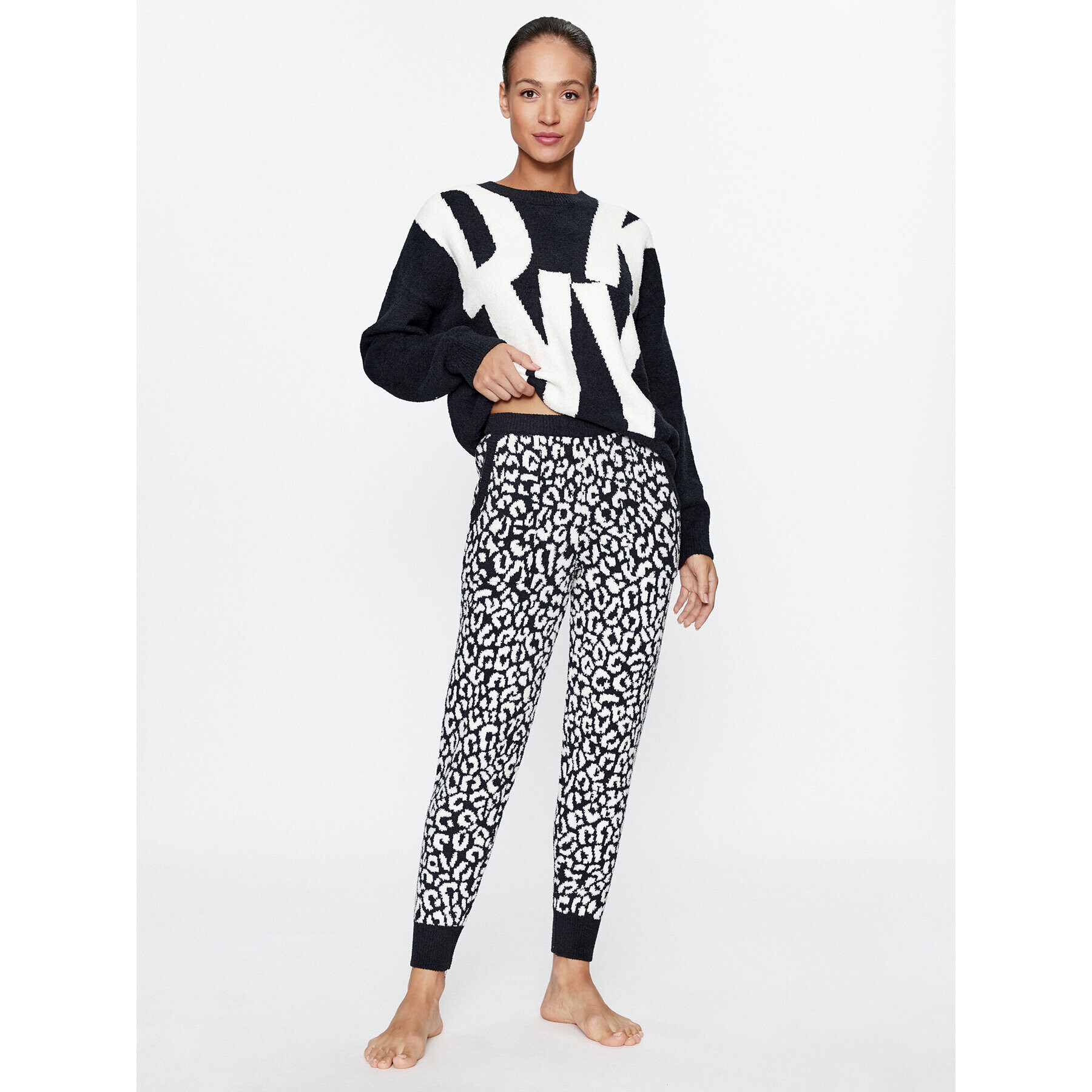 DKNY Pijama YI2922687 Negru Regular Fit - Pled.ro