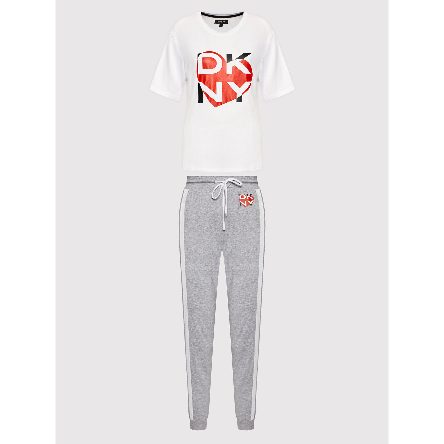 DKNY Pijama YI3122448 Alb Regular Fit - Pled.ro