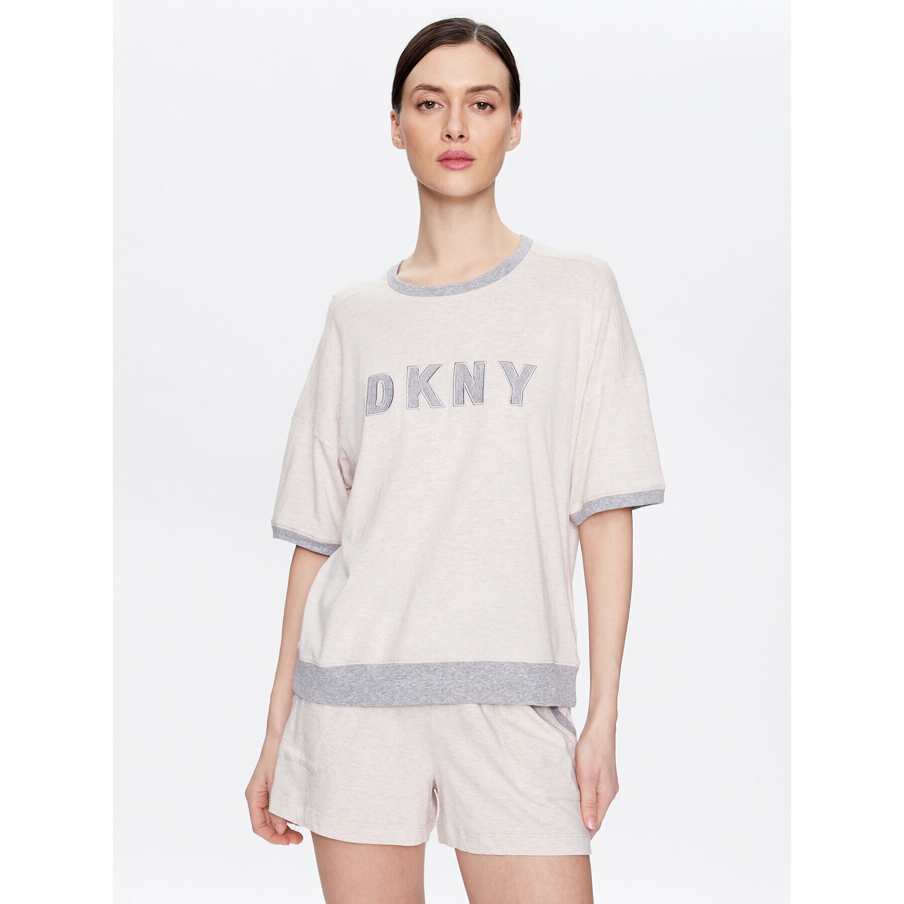 DKNY Pijama YI3919259 Écru Regular Fit - Pled.ro