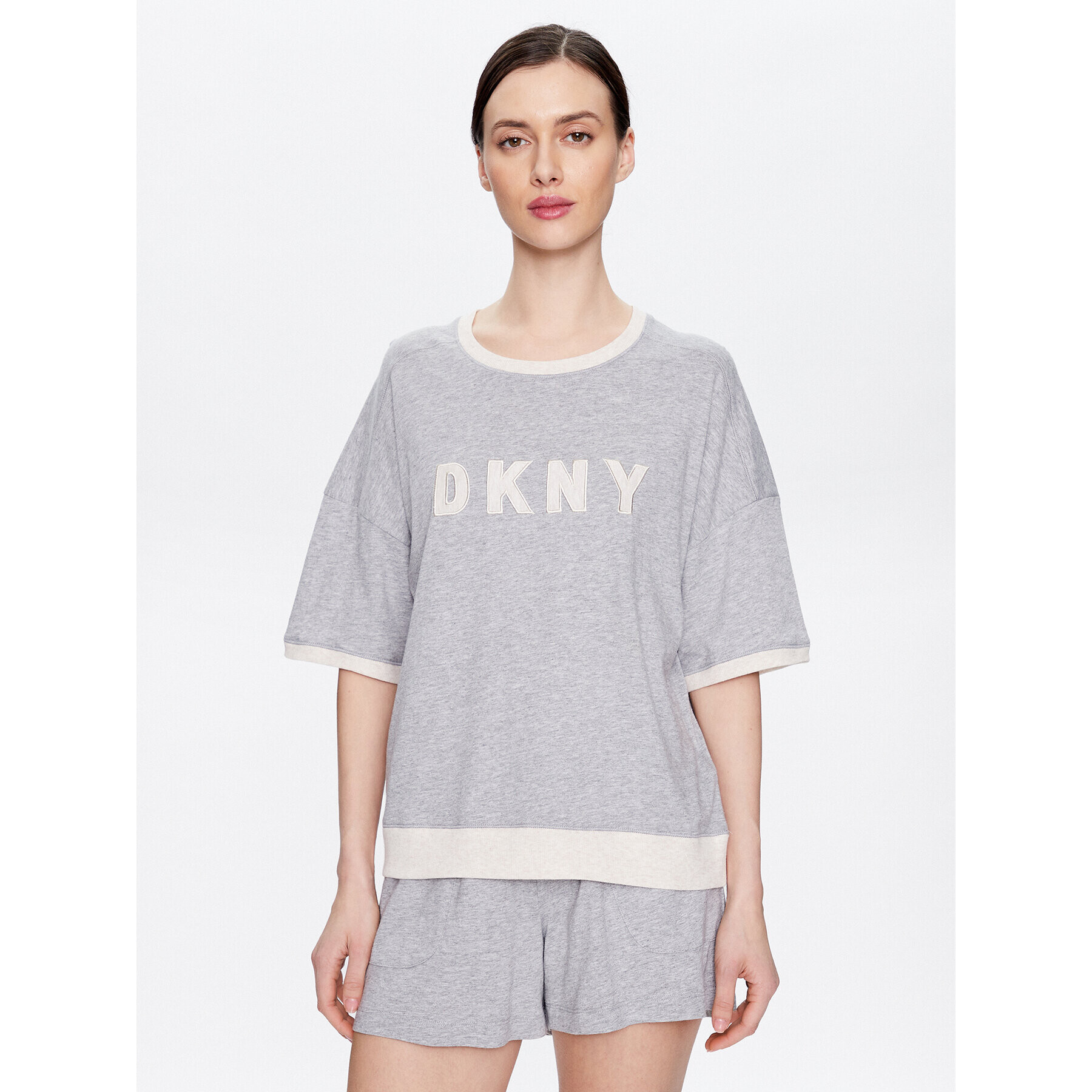 DKNY Pijama YI3919259 Gri Regular Fit - Pled.ro