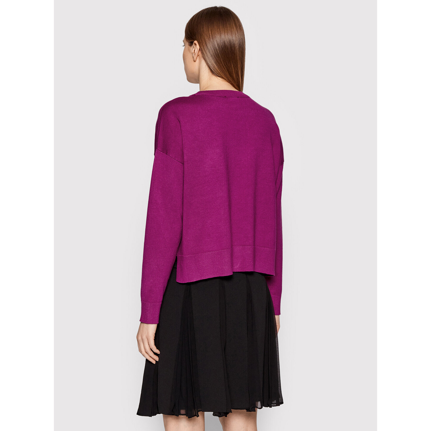 DKNY Pulover P1JSJ055 Violet Relaxed Fit - Pled.ro