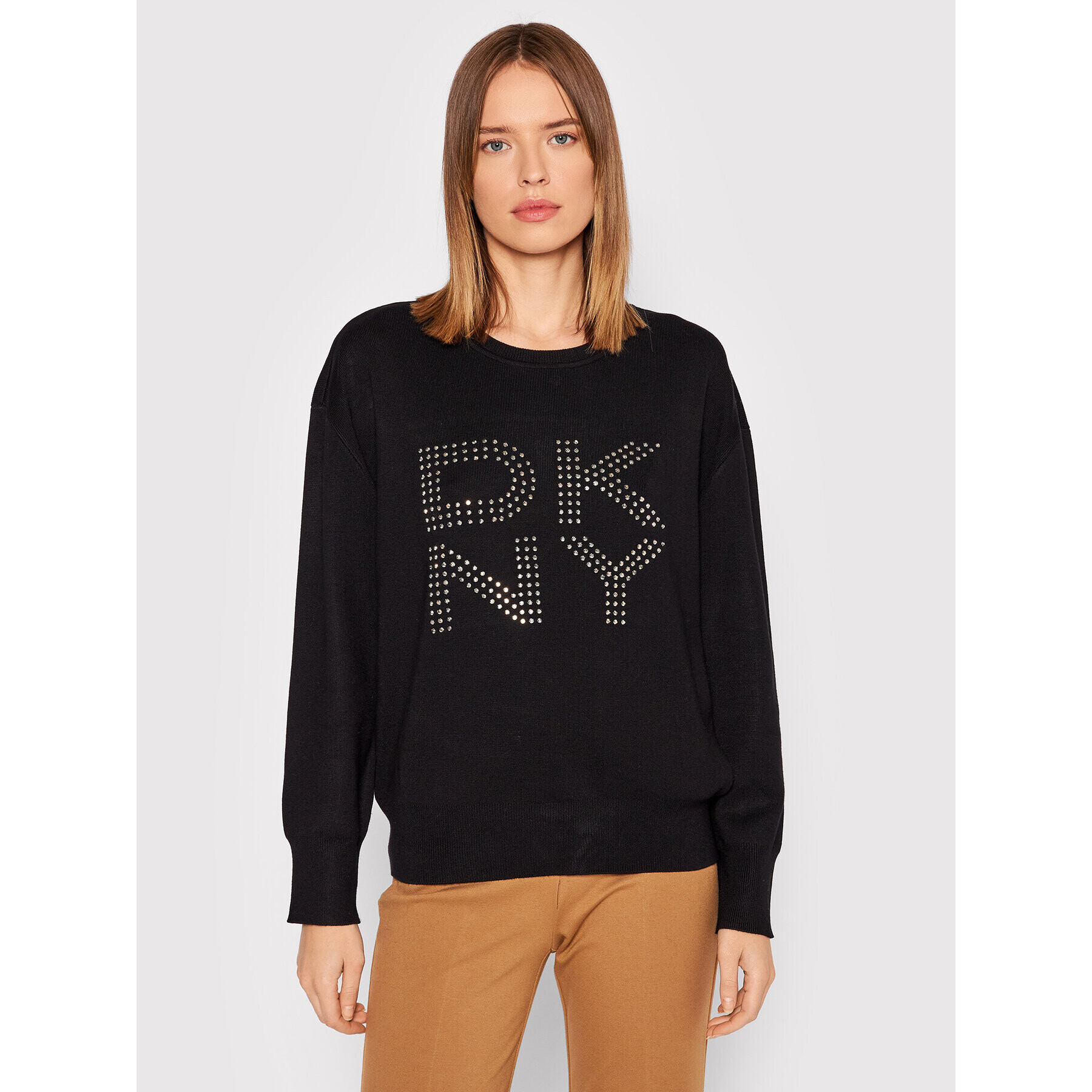 DKNY Pulover P1MSB07M Negru Regular Fit - Pled.ro