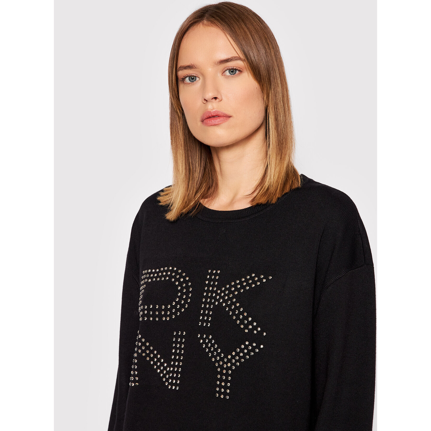 DKNY Pulover P1MSB07M Negru Regular Fit - Pled.ro