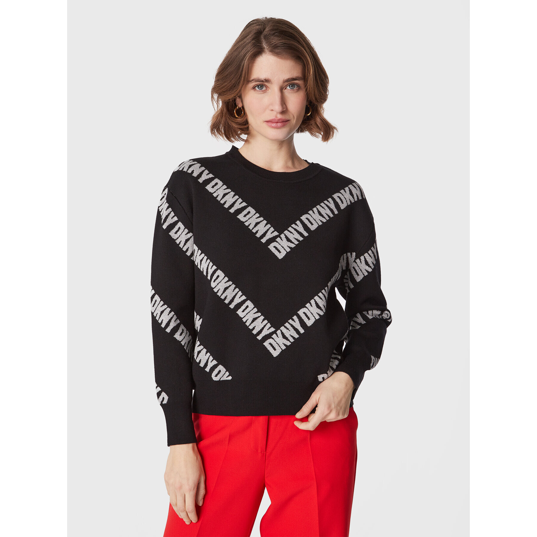 DKNY Pulover P2MSAB42 Negru Relaxed Fit - Pled.ro