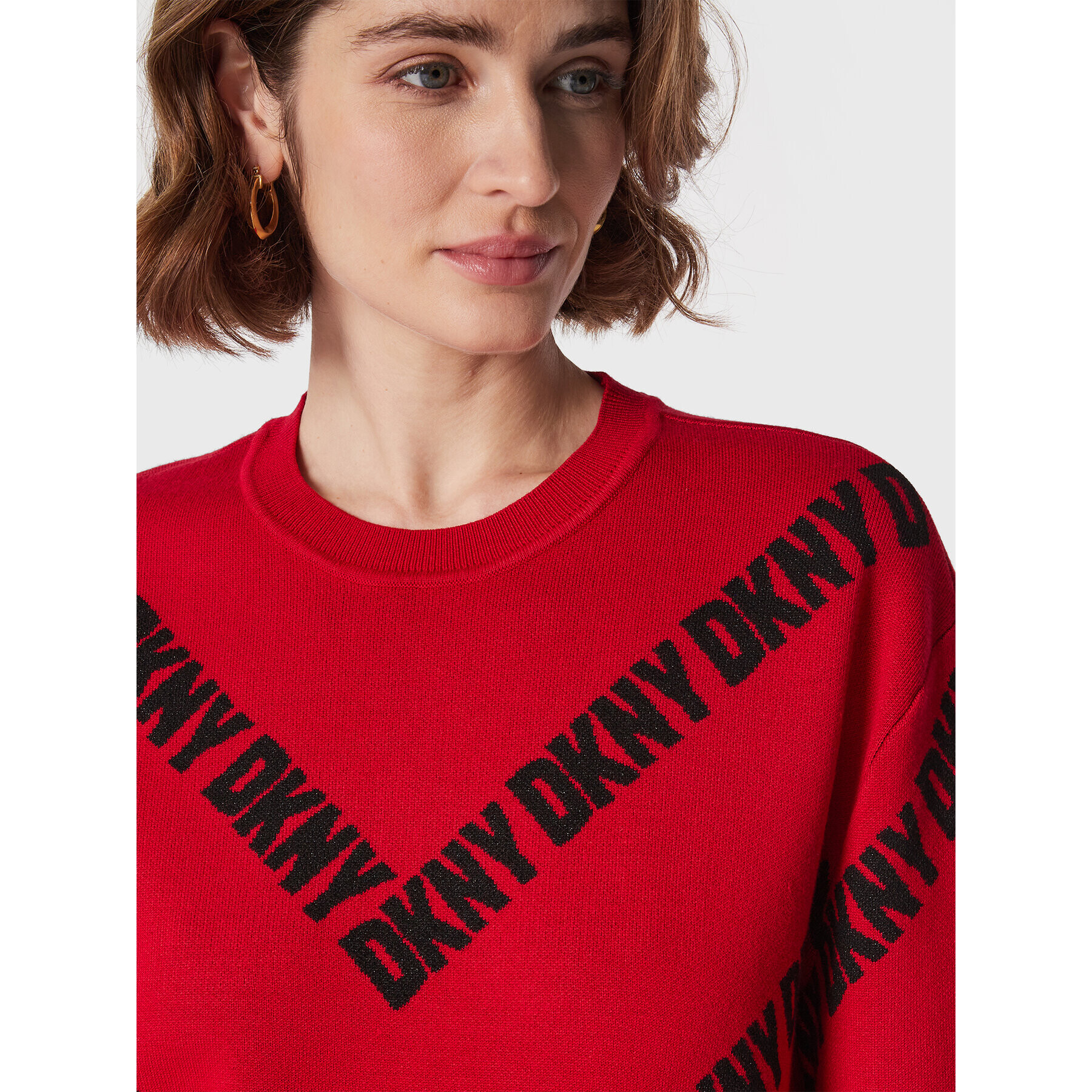 DKNY Pulover P2MSAB42 Roșu Relaxed Fit - Pled.ro